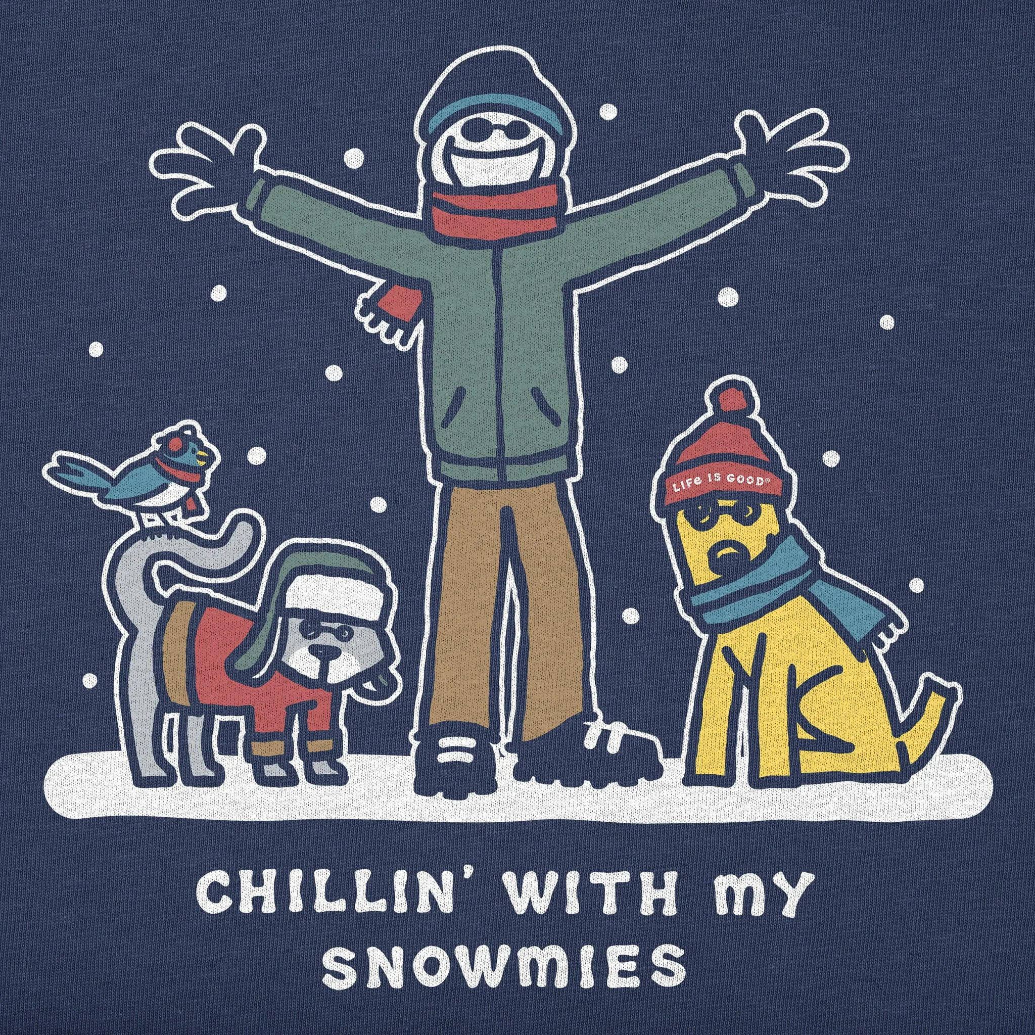 Men's Jake & Friends Snowmies Long Sleeve Crusher Tee Life is Good
