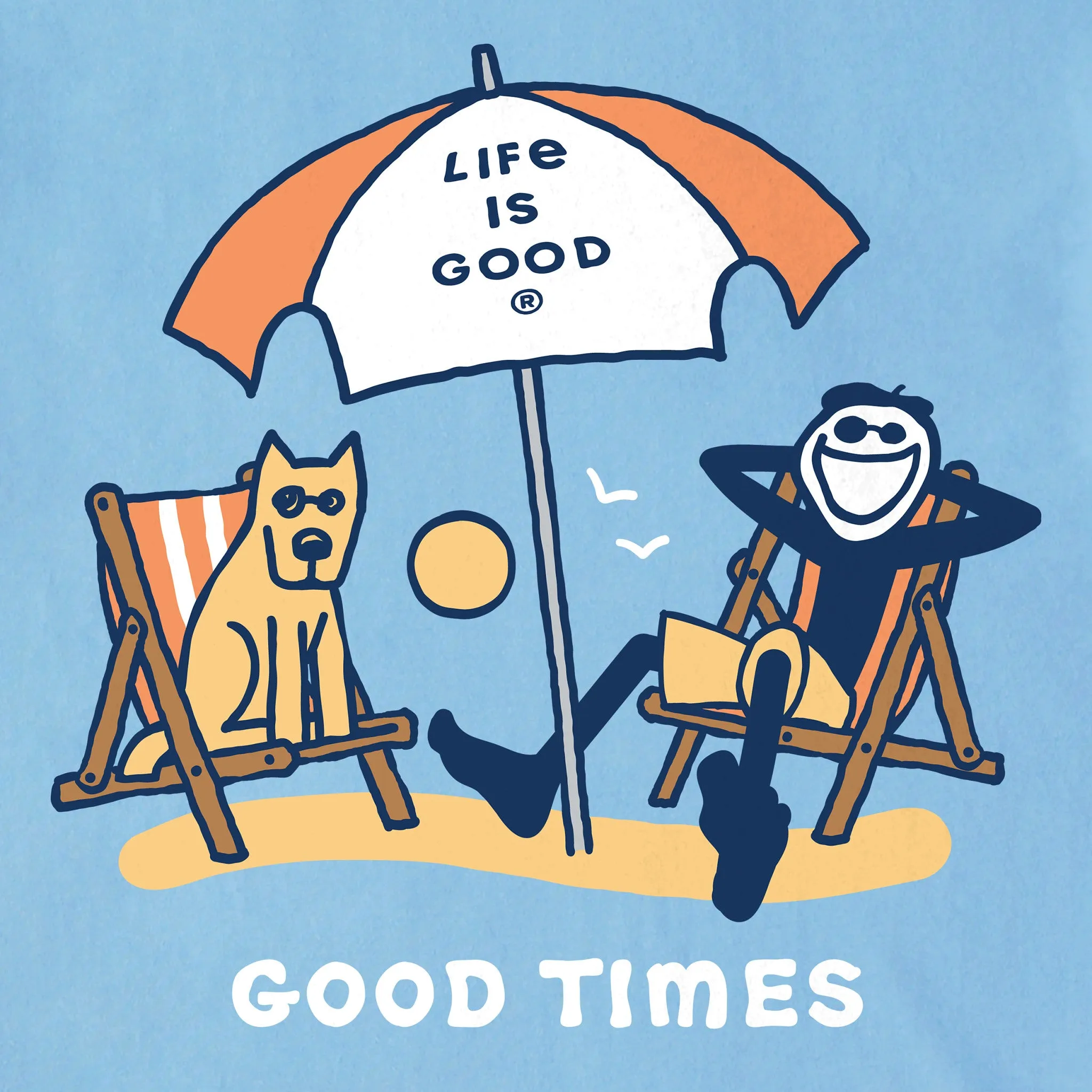 Men's Jake & Rocket Good Times Beach Short Sleeve Tee Life is Good