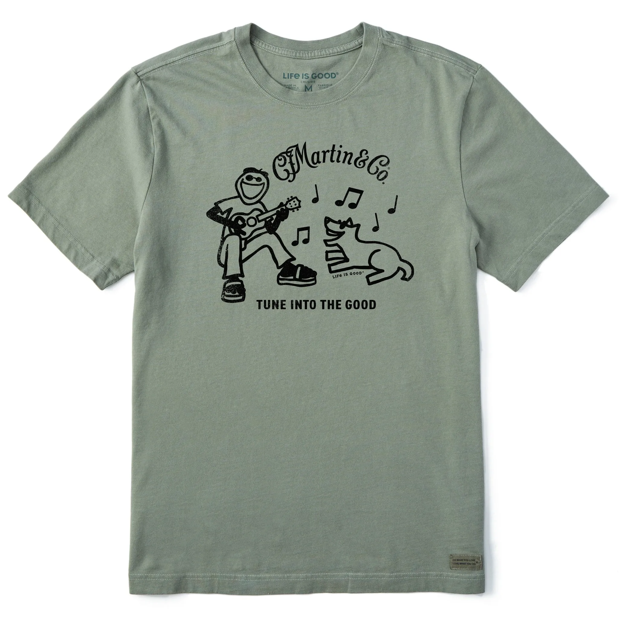 Men's Jake & Rocket Martin Guitar Short Sleeve Crusher Tee Life is Good