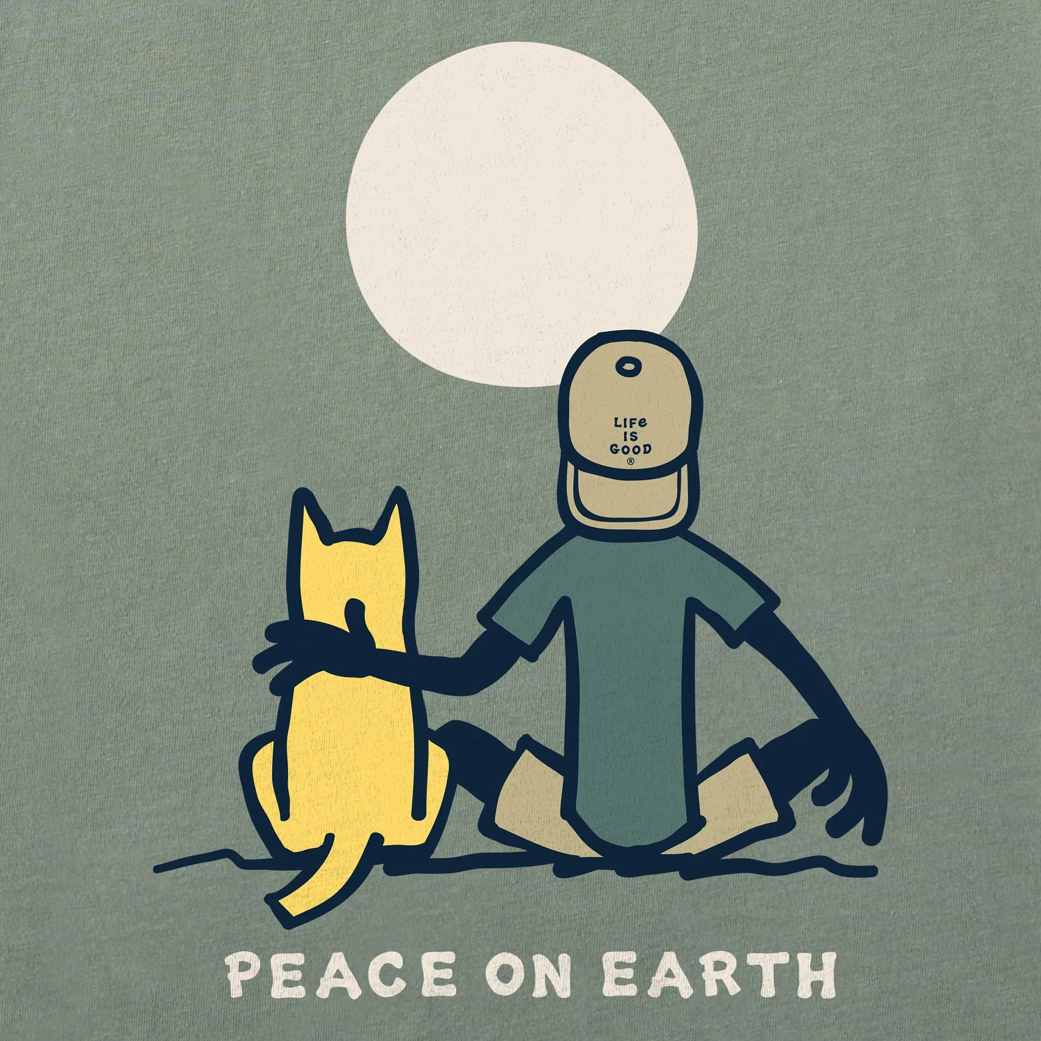 Men's Jake & Rocket  Moon Peace Short Sleeve Crusher Tee Life is Good