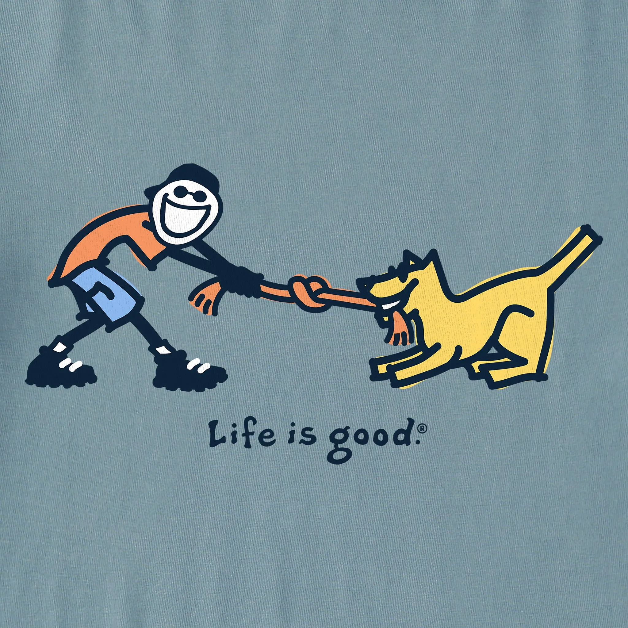 Men's Jake & Rocket Tug of War Long Sleeve Crusher Tee Life is Good