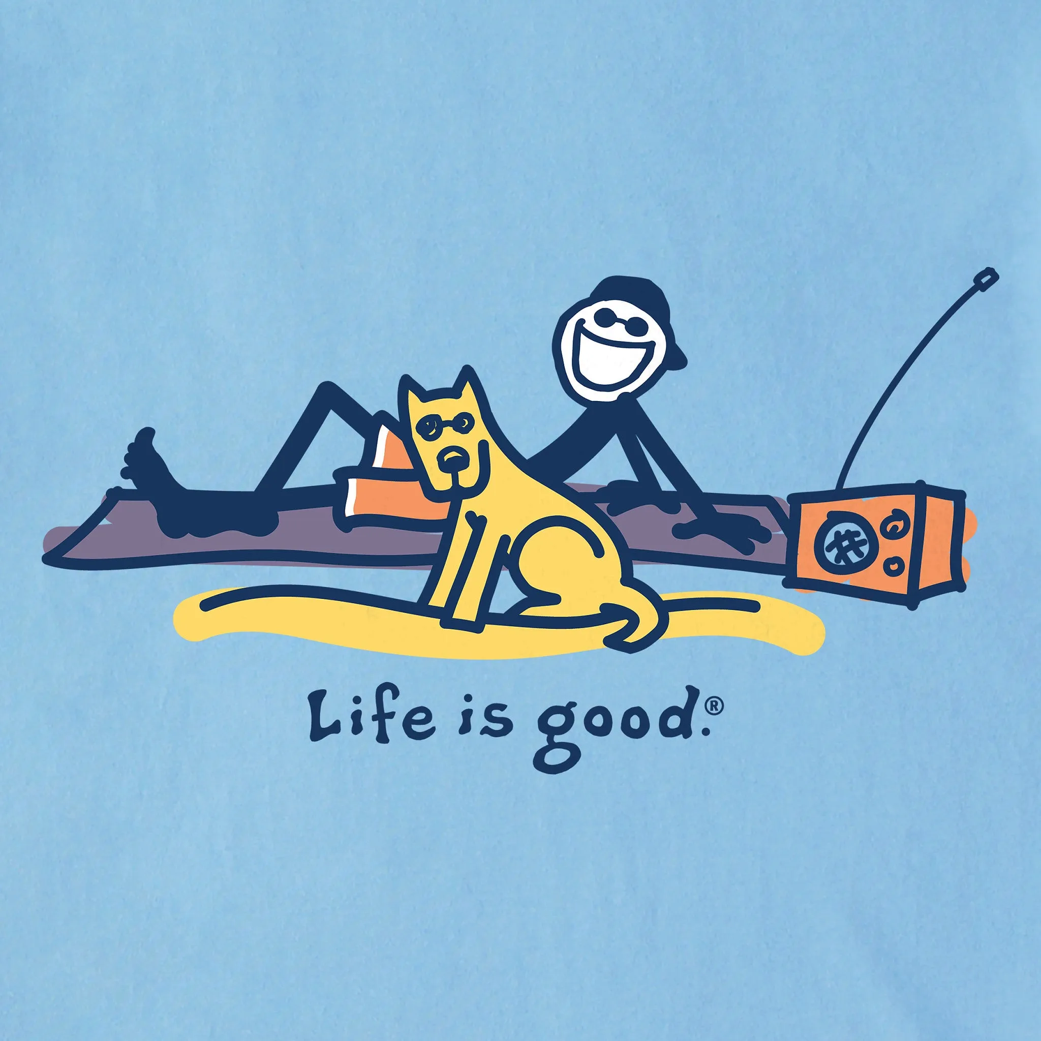Men's Jake and Rocket Beach Day Short Sleeve  Tee Life is Good