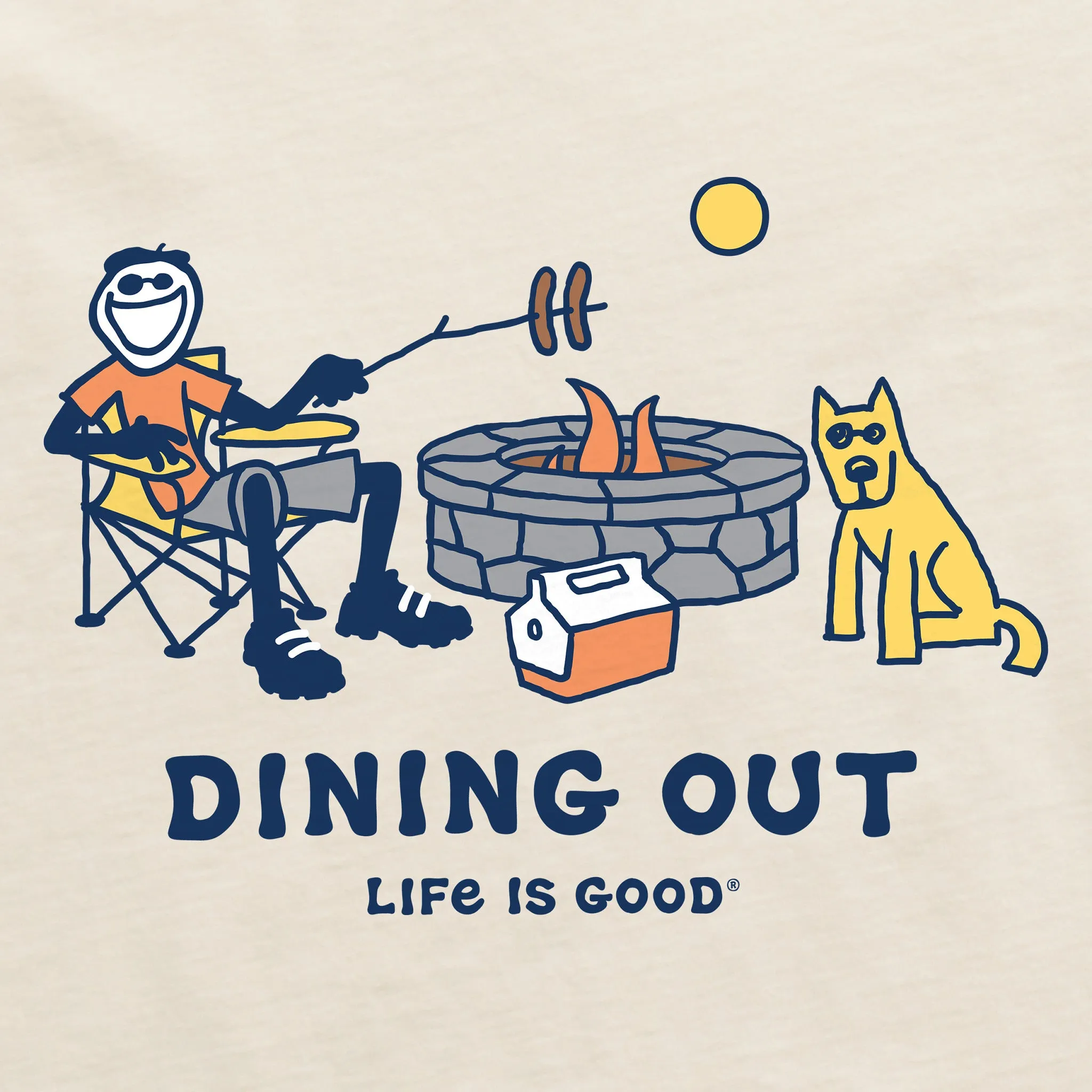 Men's Jake and Rocket Dining Out Short Sleeve Crusher Tee Life is Good