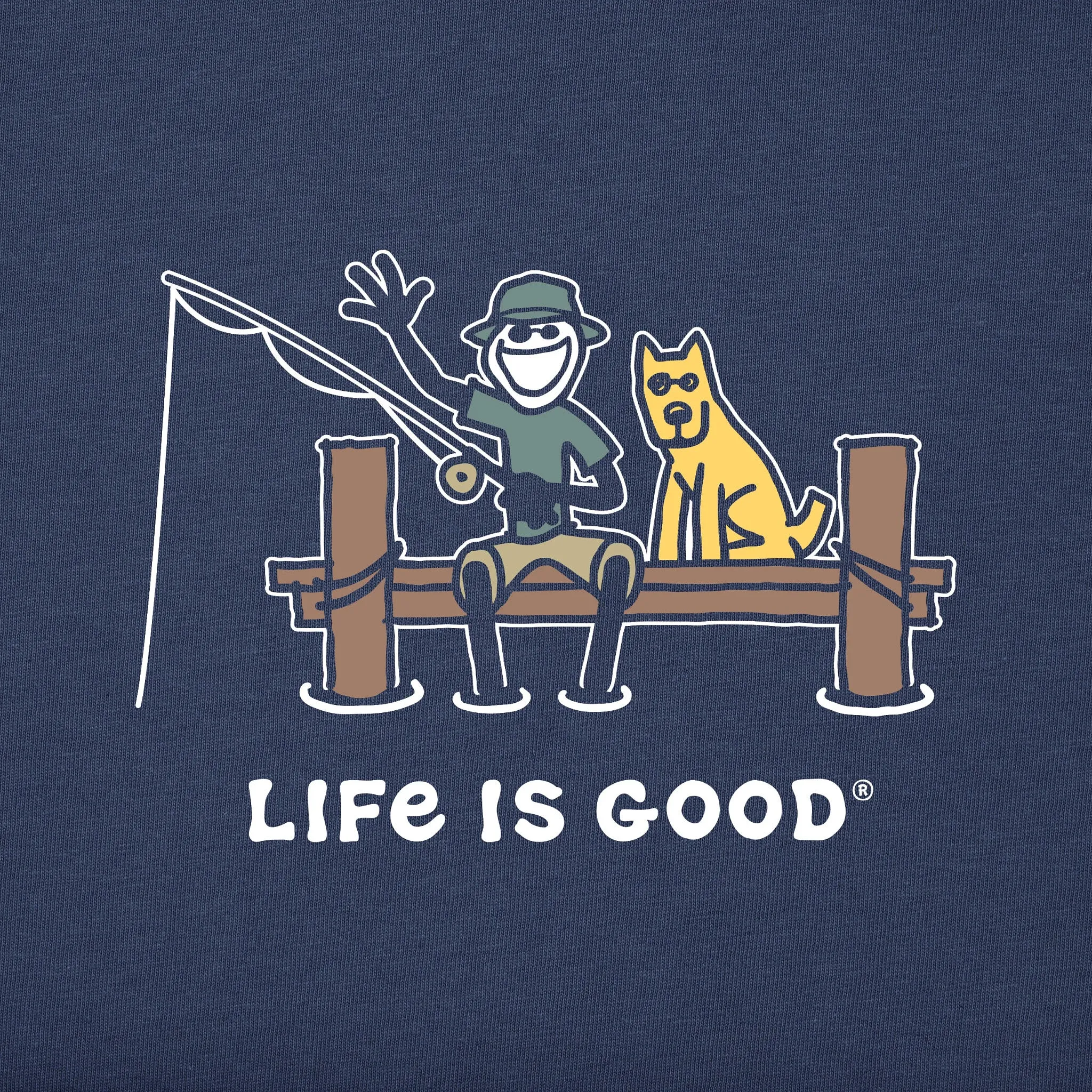 Men's Jake and Rocket Dock Fish Short Sleeve Tee Life is Good