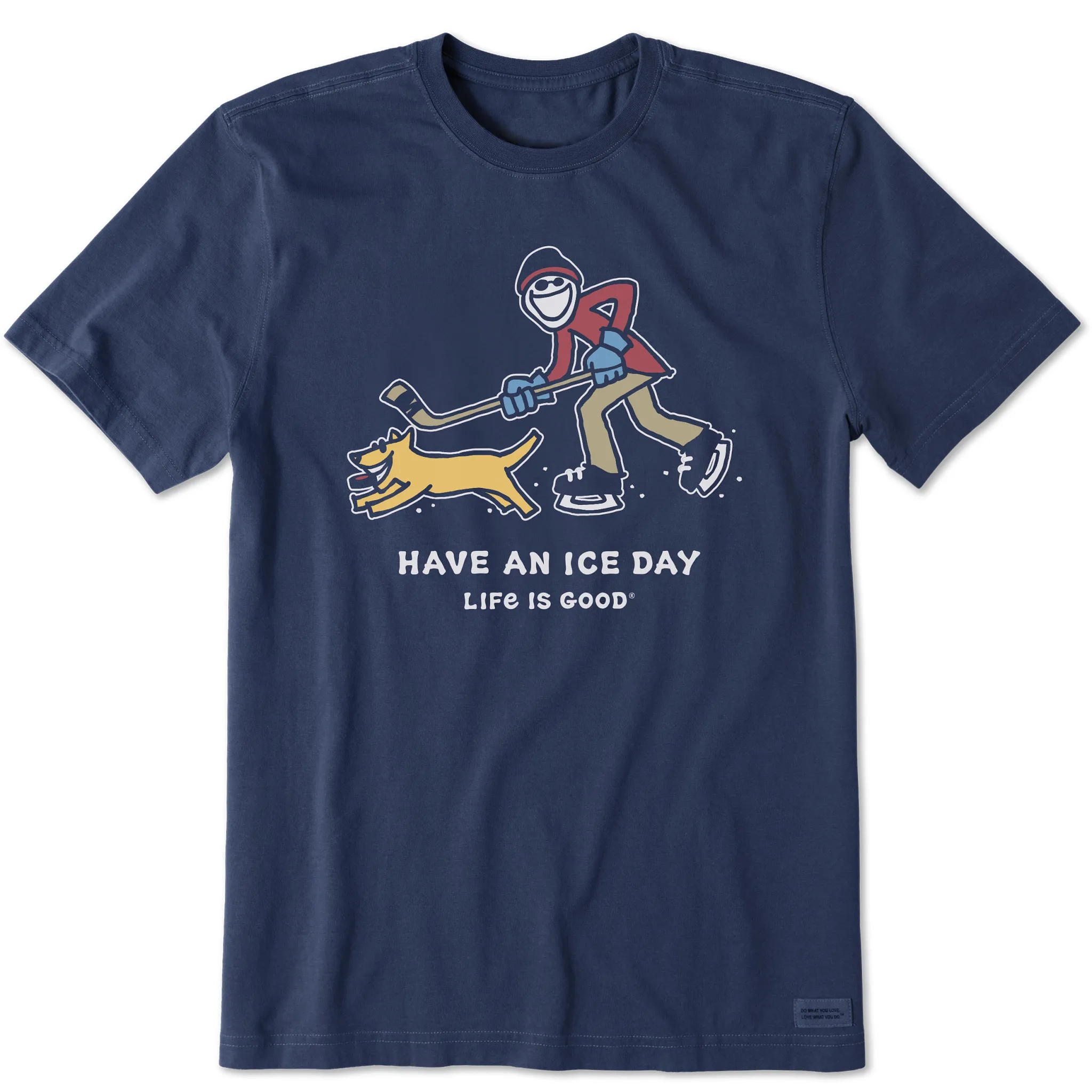 Men's Jake and Rocket Ice Skating Short Sleeve Crusher Tee Life is Good