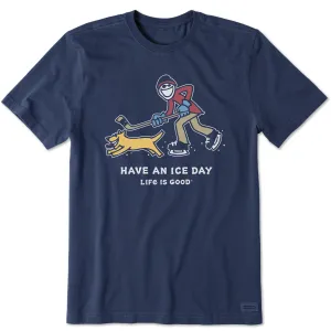 Men's Jake and Rocket Ice Skating Short Sleeve Crusher Tee Life is Good