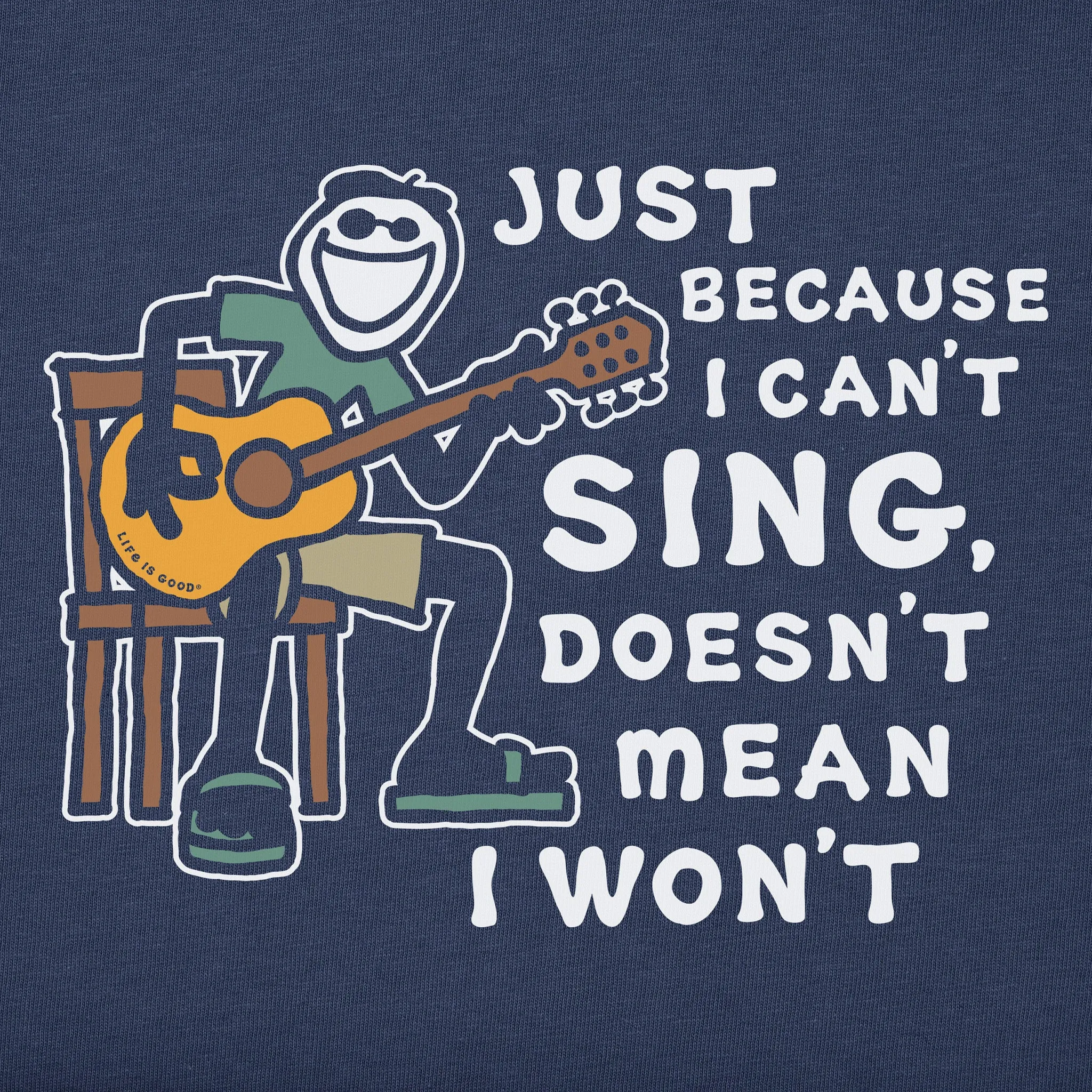 Men's Jake Can't Sing Guitar Short Sleeve Tee Life is Good
