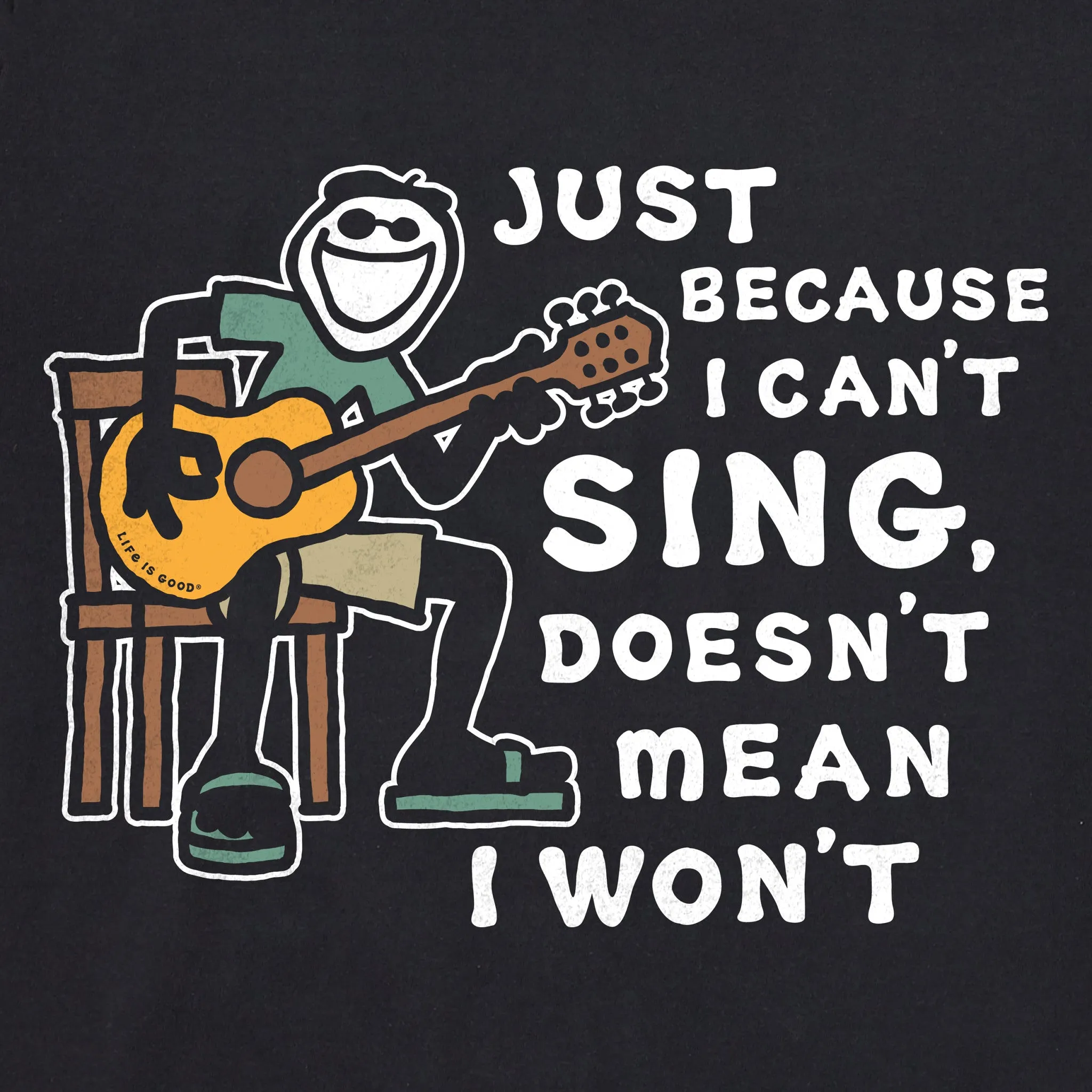 Men's Jake Can't Sing Guitar Short Sleeve Tee Life is Good