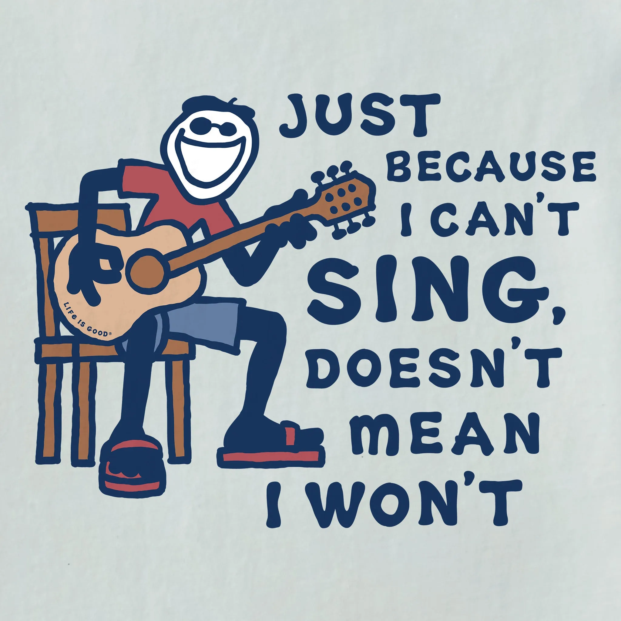 Men's Jake Can't Sing Guitar Short Sleeve Tee Life is Good