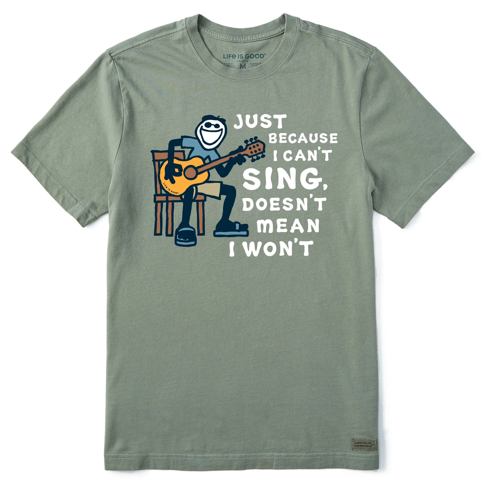 Men's Jake Can't Sing Guitar Short Sleeve Tee Life is Good