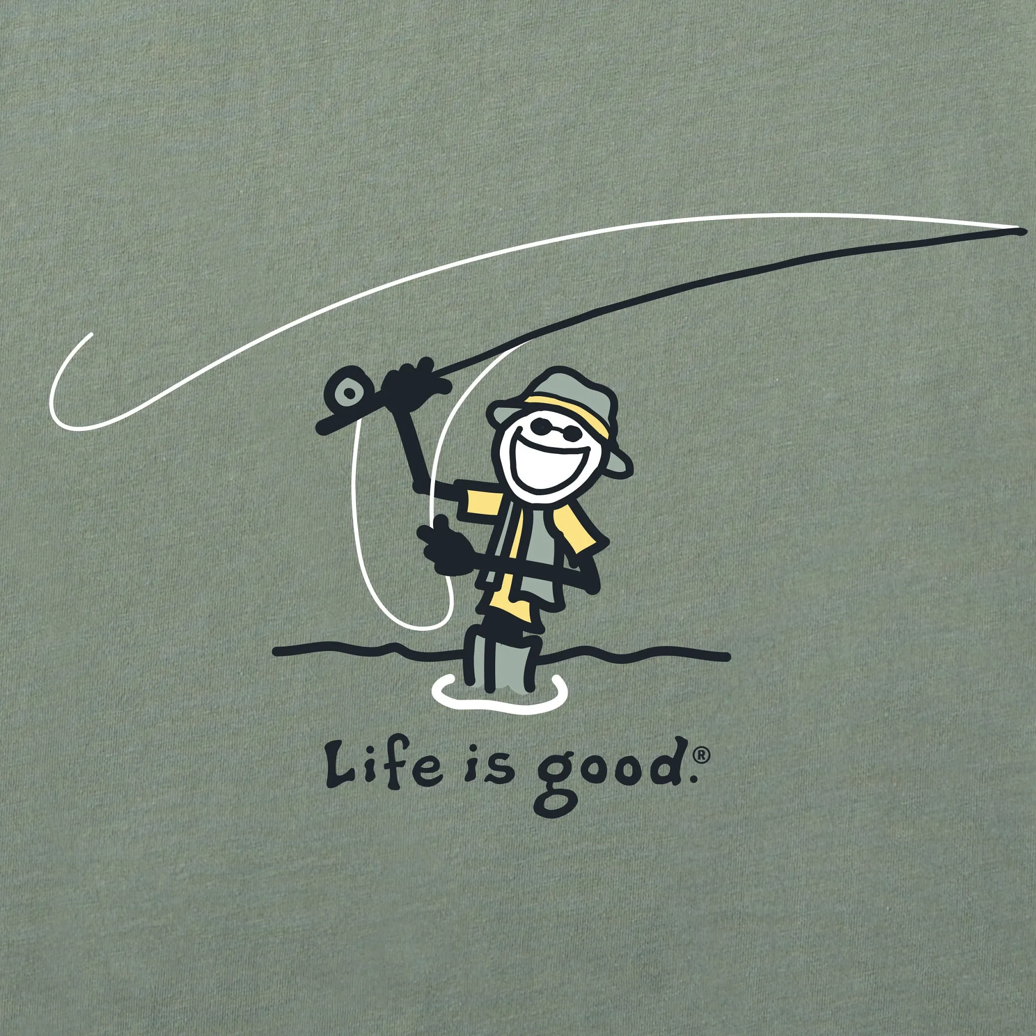 Men's Jake Cast Fish Short Sleeve Crusher Tee Life is Good