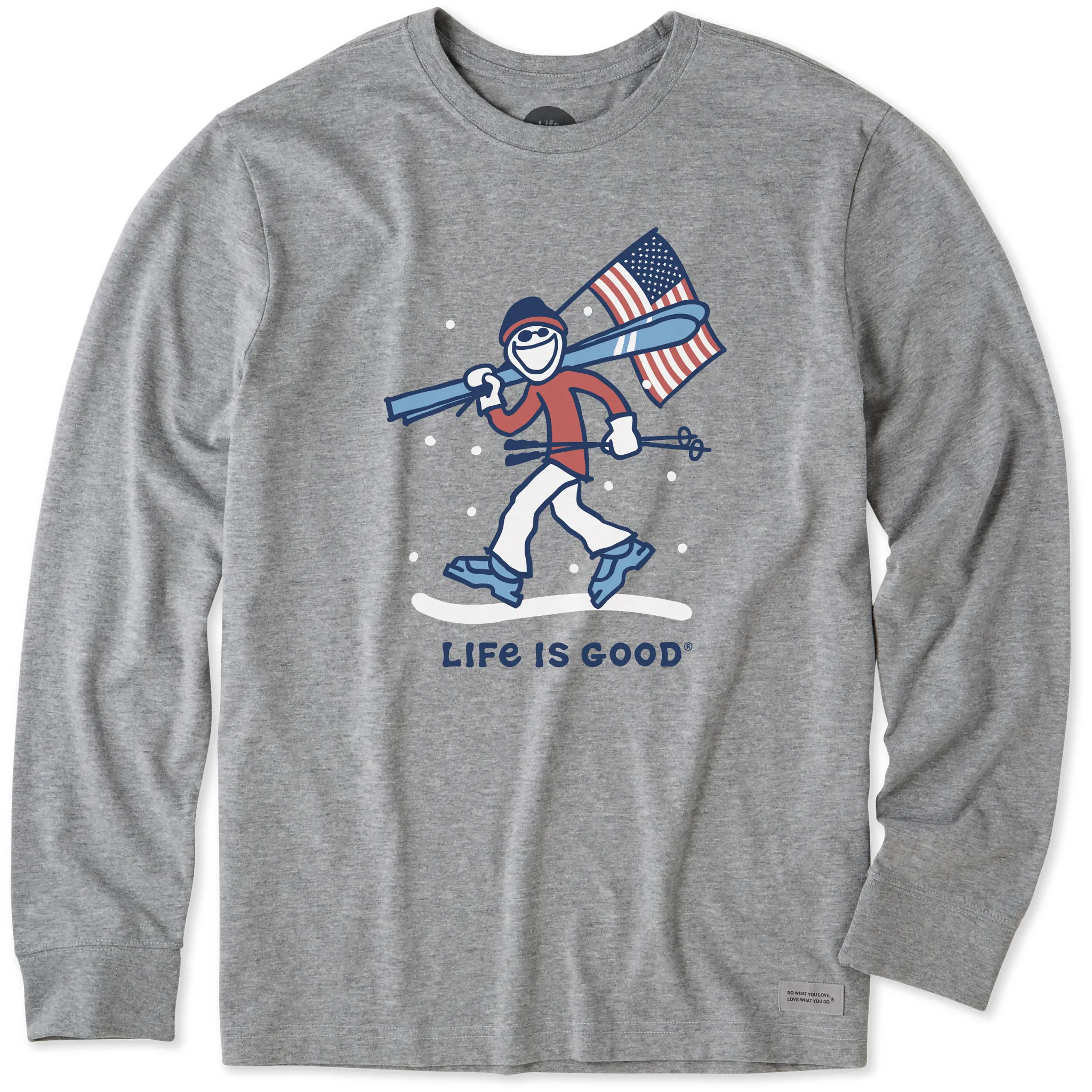Men's Jake Ski USA Long Sleeve Crusher Tee Life is Good