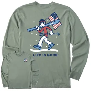 Men's Jake Ski USA Long Sleeve Crusher Tee Life is Good