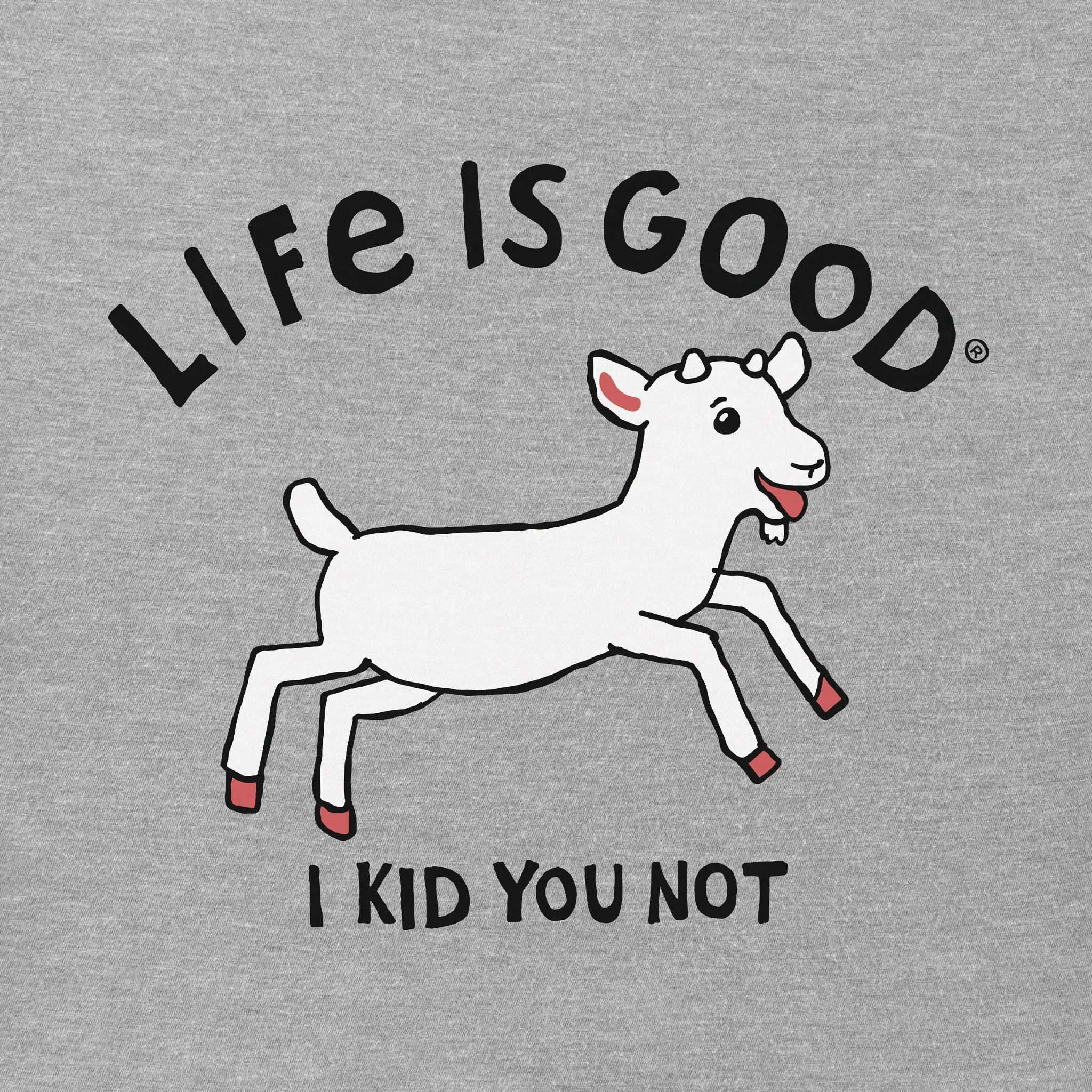 Men's Jumping Baby Goat Short Sleeve Crusher Tee Life is Good