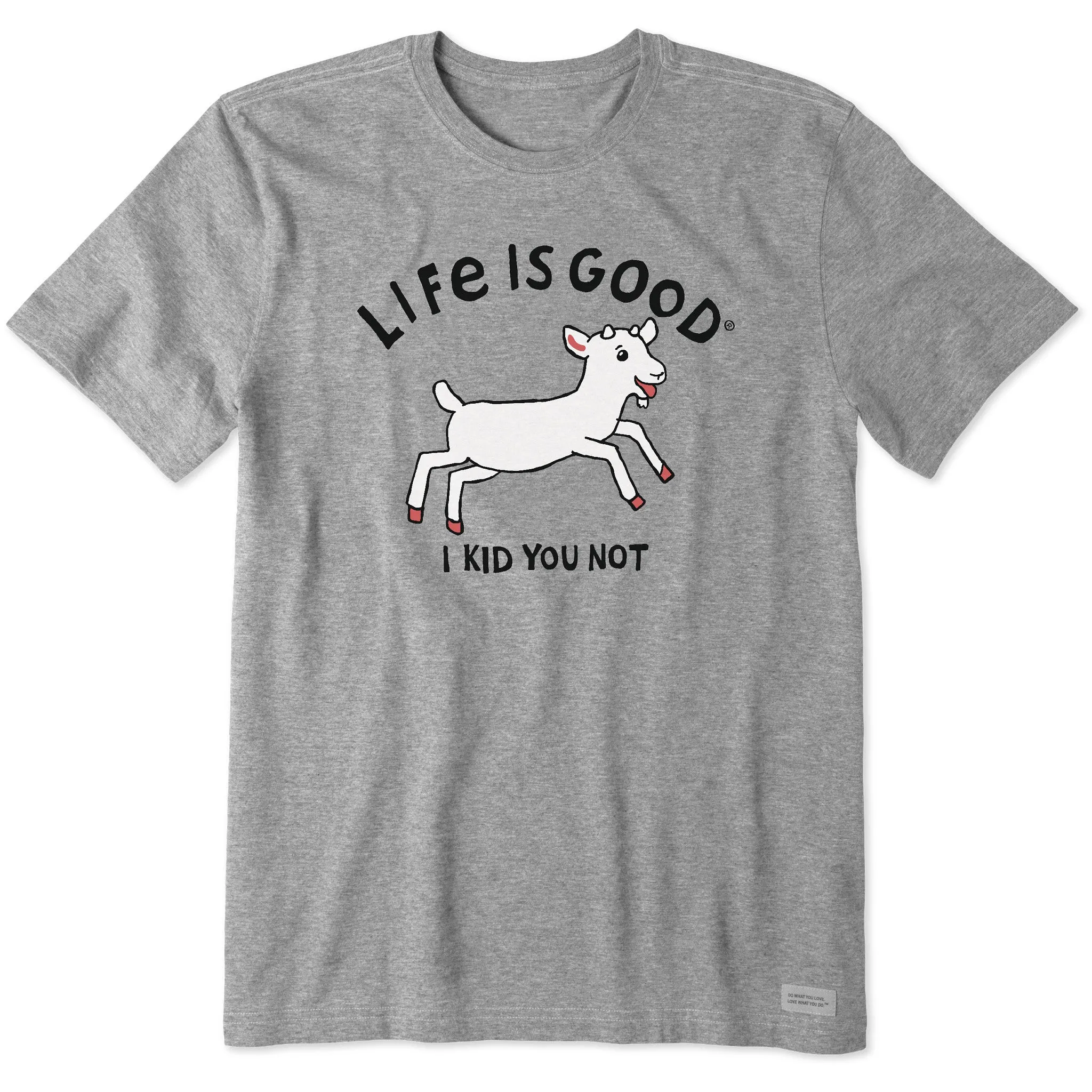 Men's Jumping Baby Goat Short Sleeve Crusher Tee Life is Good