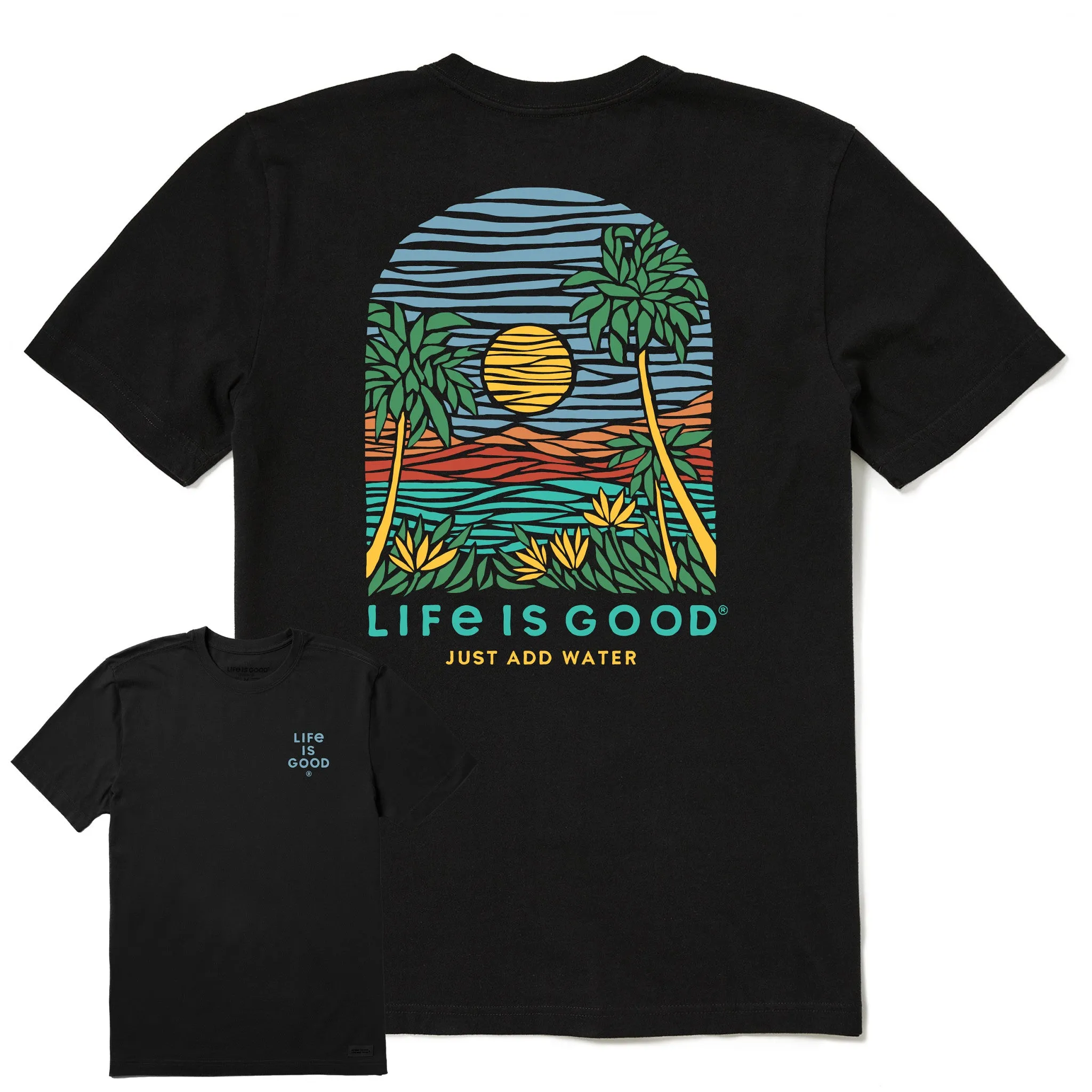 Men's Just Add Water Beach Scene Short Sleeve Tee Life is Good