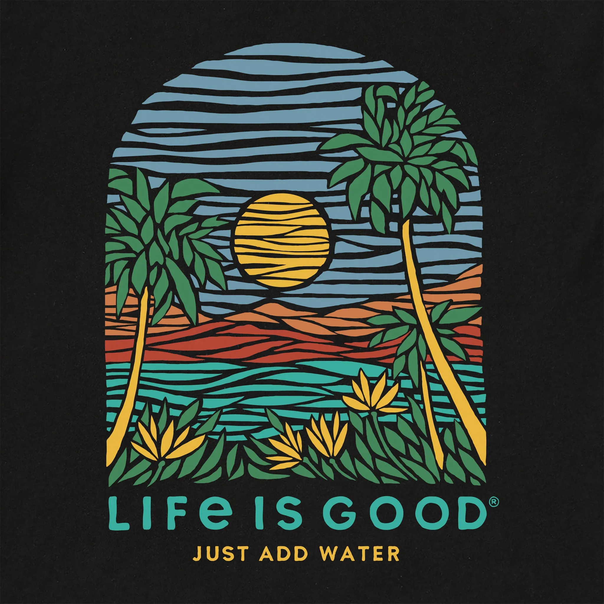 Men's Just Add Water Beach Scene Short Sleeve Tee Life is Good
