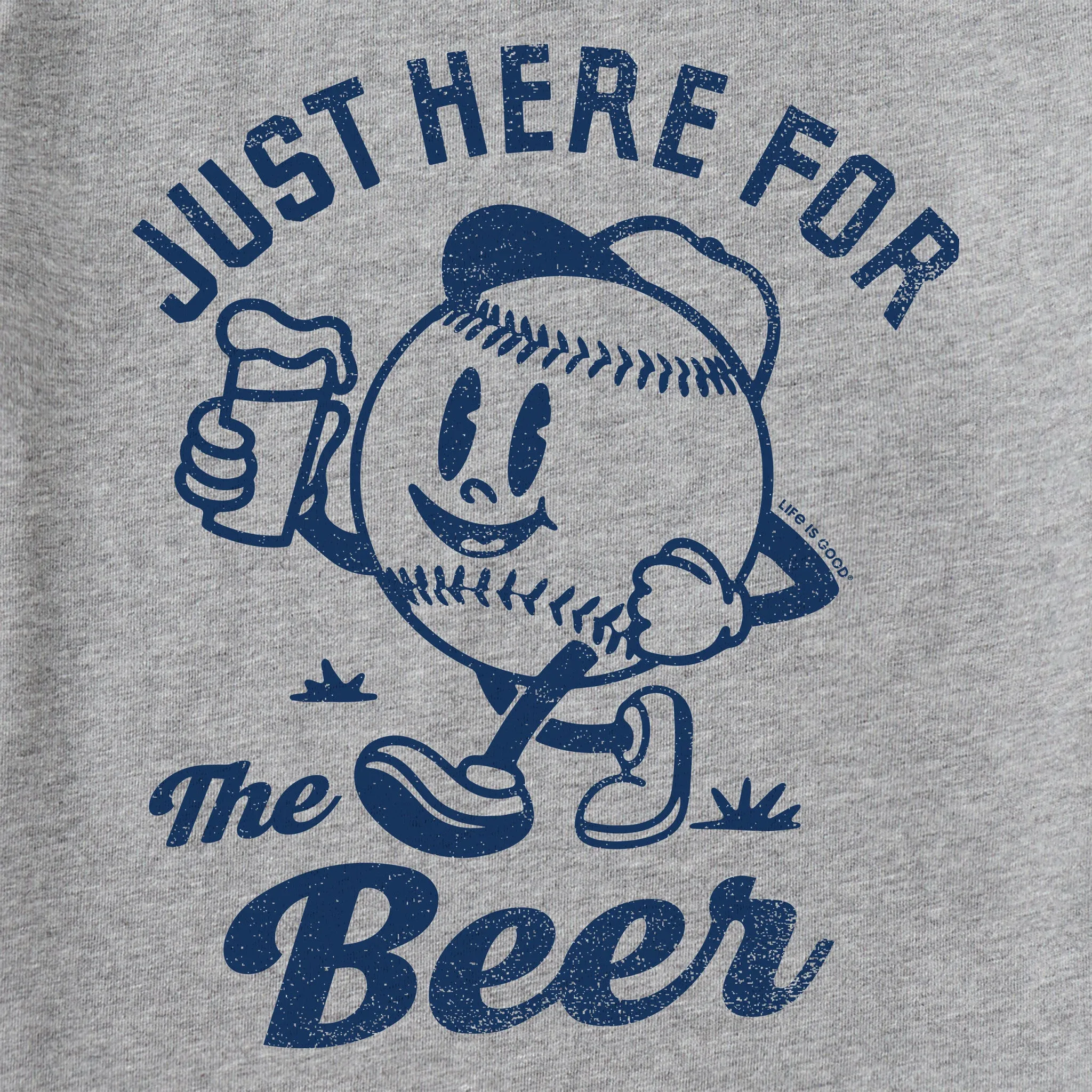 Men's Just Here for the Beer Baseball Short Sleeve Tee Life is Good
