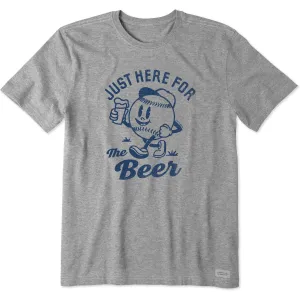 Men's Just Here for the Beer Baseball Short Sleeve Tee Life is Good