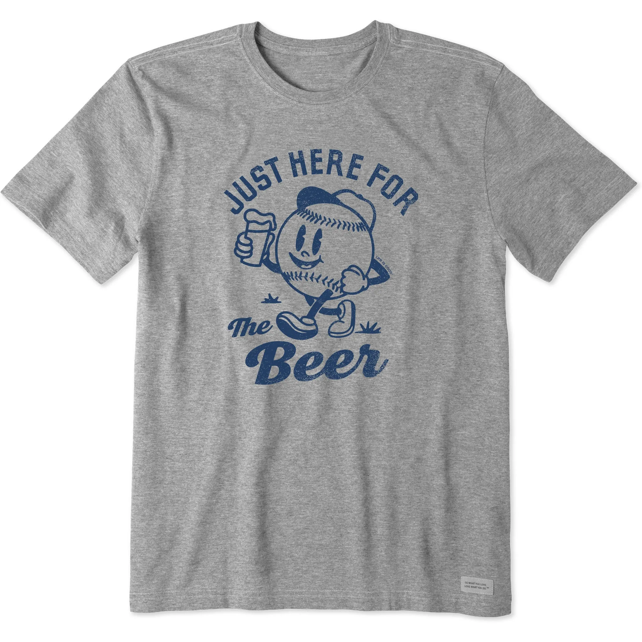 Men's Just Here for the Beer Baseball Short Sleeve Tee Life is Good