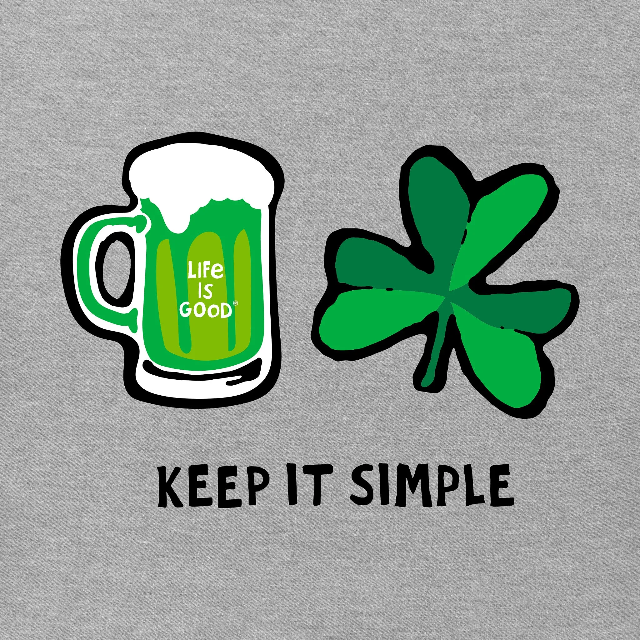 Men's Keep it Simple Beer & Clover Short Sleeve Crusher Tee Life is Good