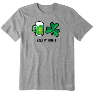 Men's Keep it Simple Beer & Clover Short Sleeve Crusher Tee Life is Good