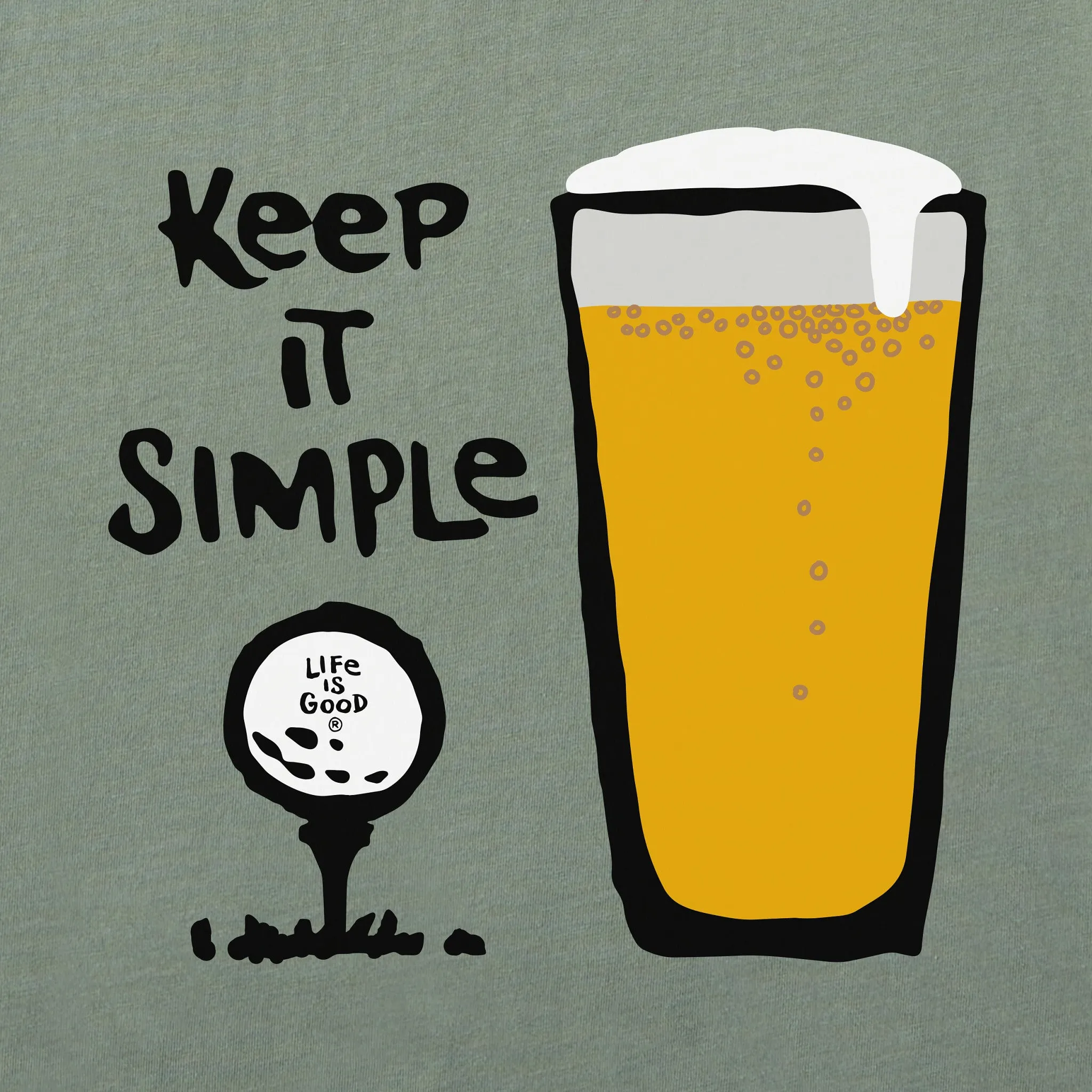 Men's Keep it Simple Golf & Beer Short Sleeve Tee Life is Good