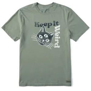 Men's Keep it Weird Cat Short Sleeve Crusher Tee Life is Good