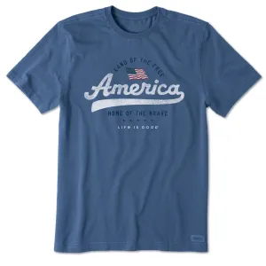 Men's Land of the Free Short Sleeve Crusher Tee Life is Good