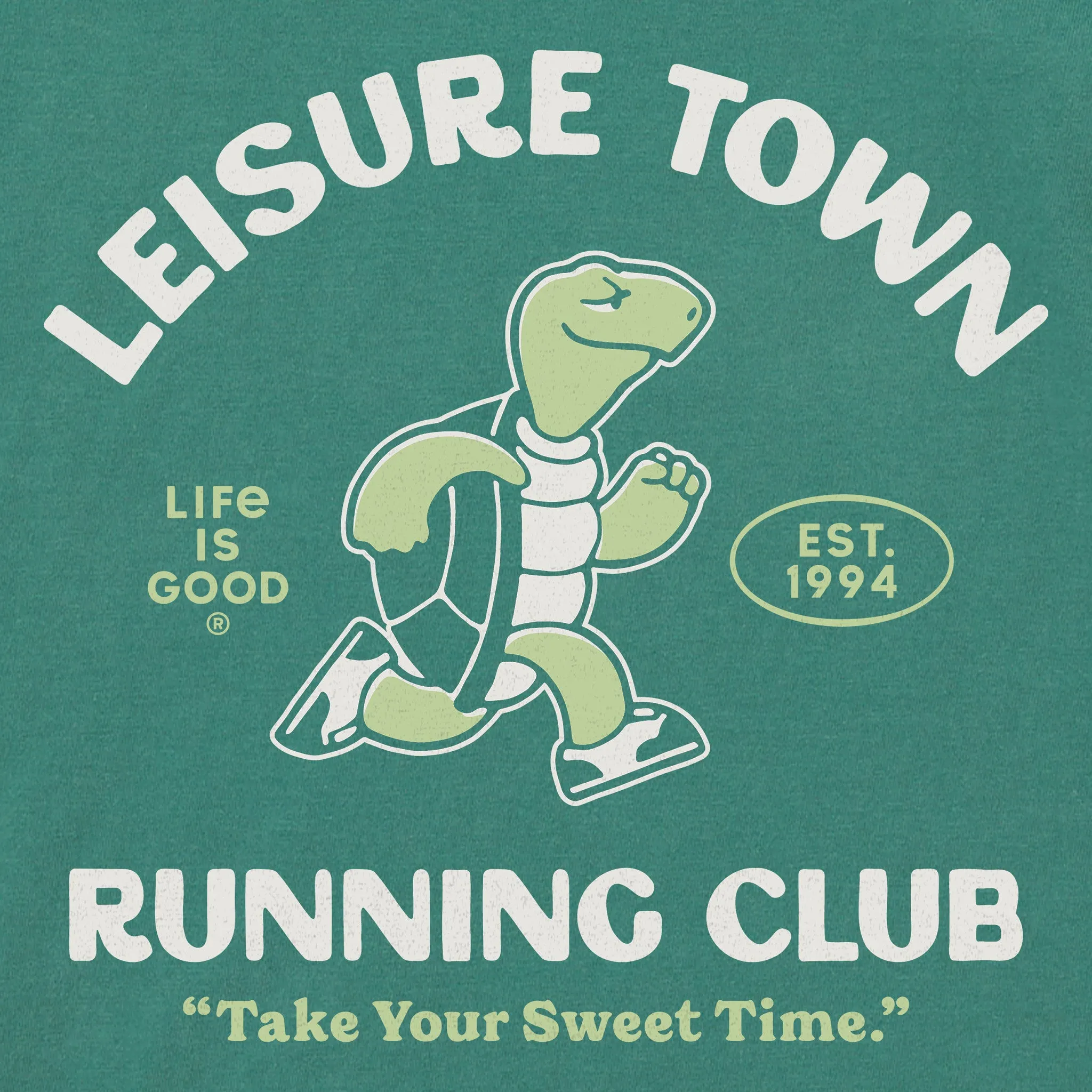 Men's Leisure Town Running Club Short Sleeve Crusher Tee Life is Good