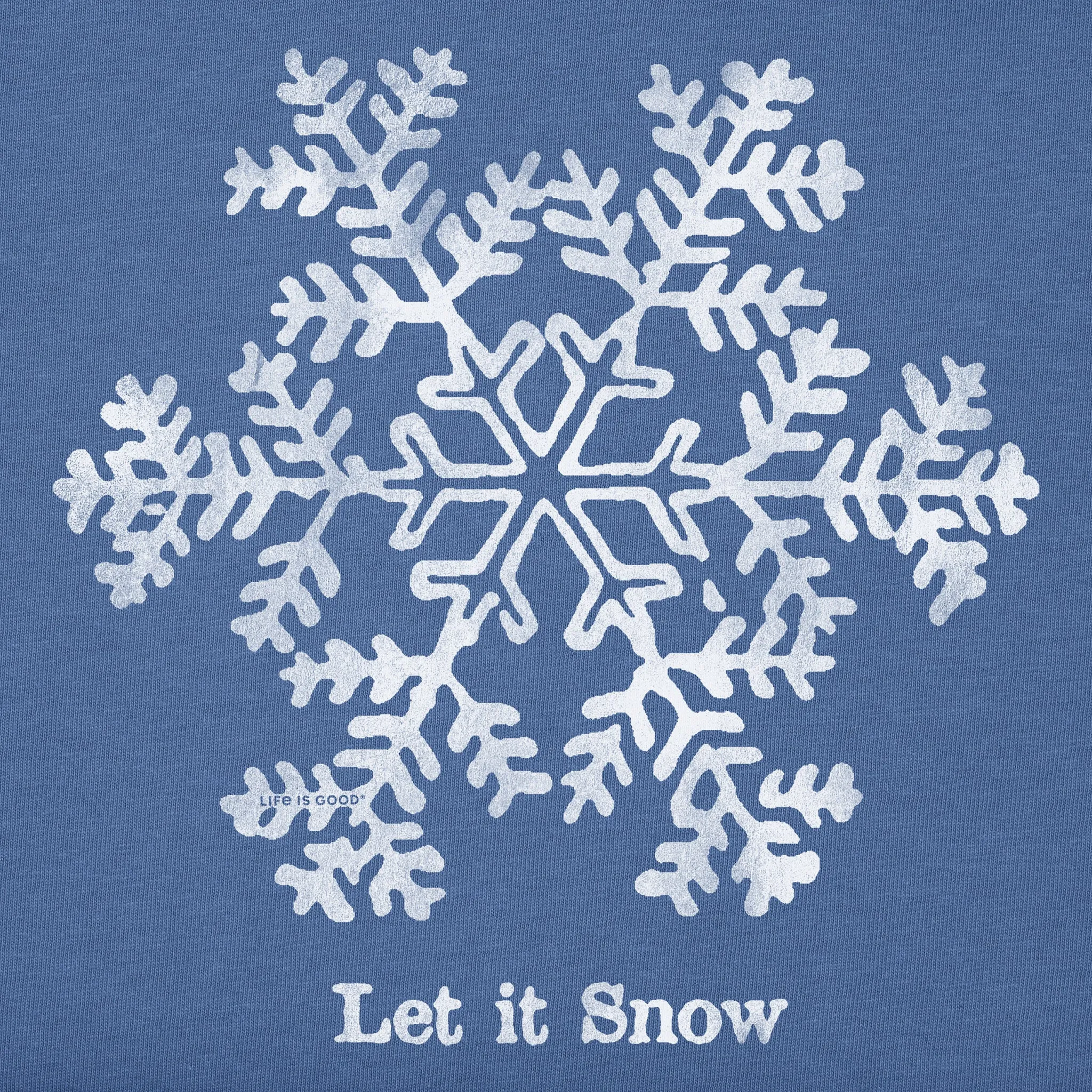 Men's Let it Snow Snowflake Long Sleeve Crusher Tee Life is Good