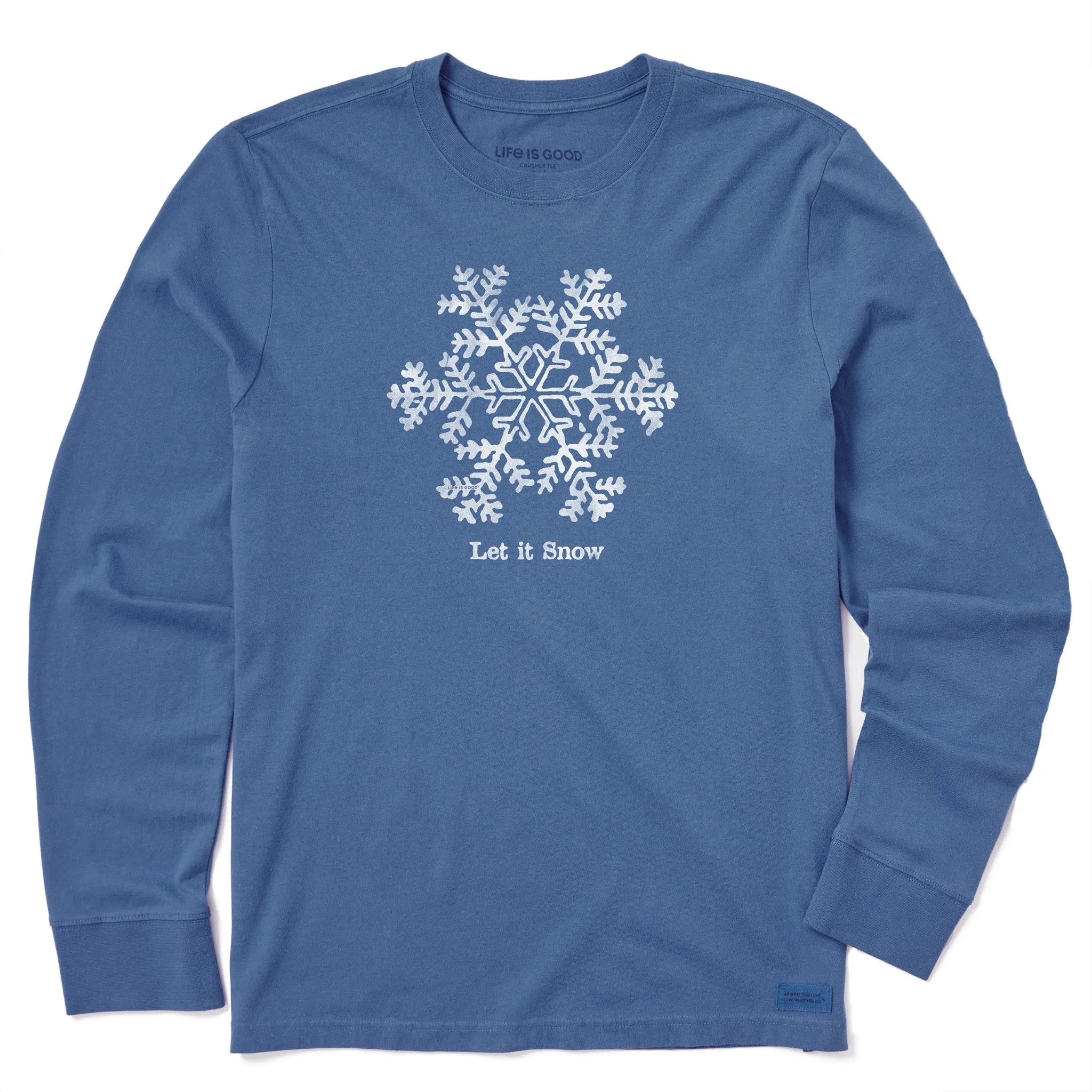 Men's Let it Snow Snowflake Long Sleeve Crusher Tee Life is Good