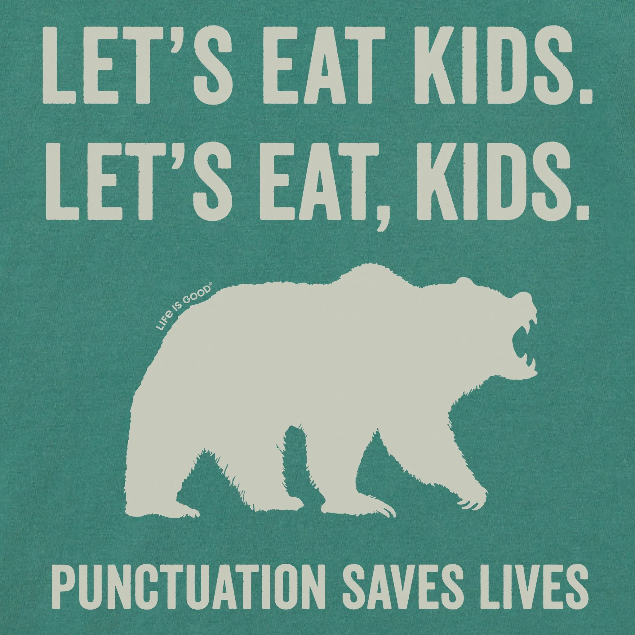 Men's Let's Eat, Kids Long Sleeve Crusher Tee Life is Good