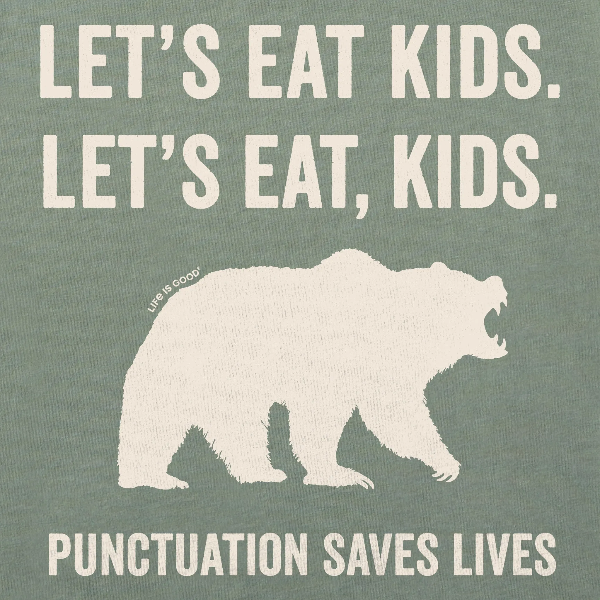 Men's Let's Eat, Kids Long Sleeve Crusher Tee Life is Good