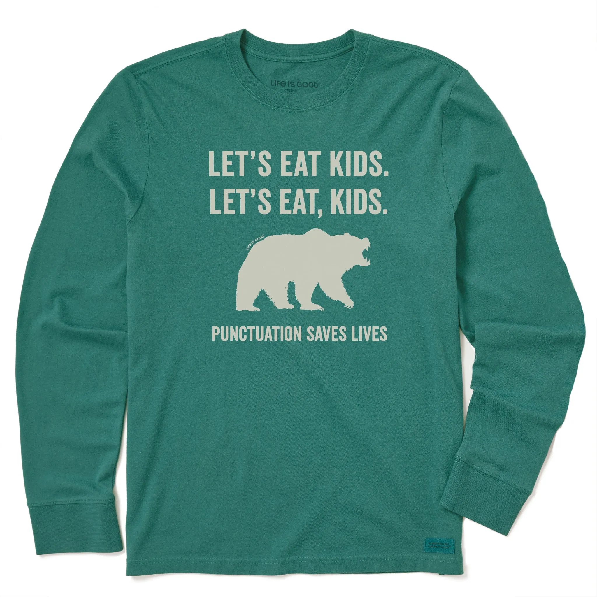 Men's Let's Eat, Kids Long Sleeve Crusher Tee Life is Good
