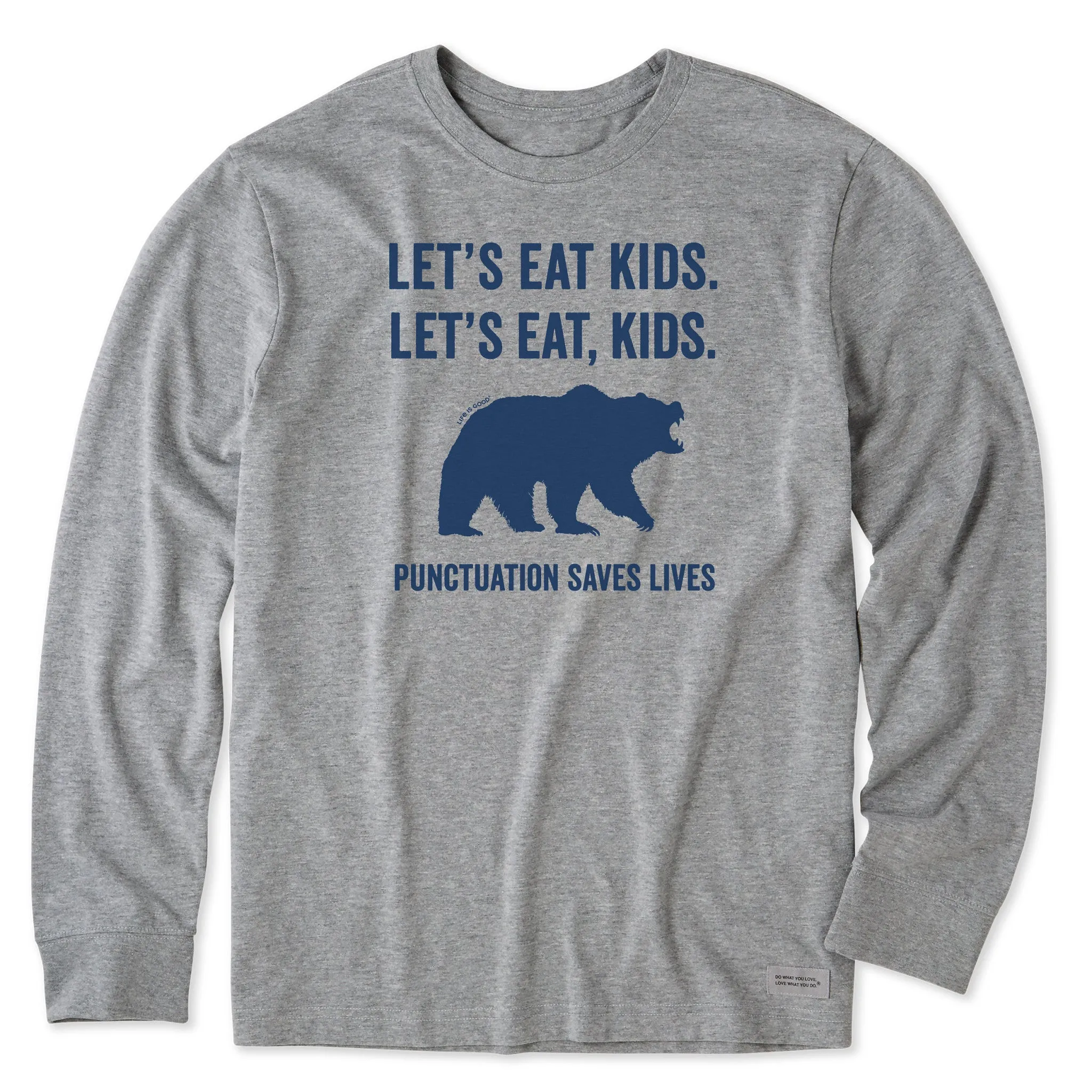 Men's Let's Eat, Kids Long Sleeve Crusher Tee Life is Good