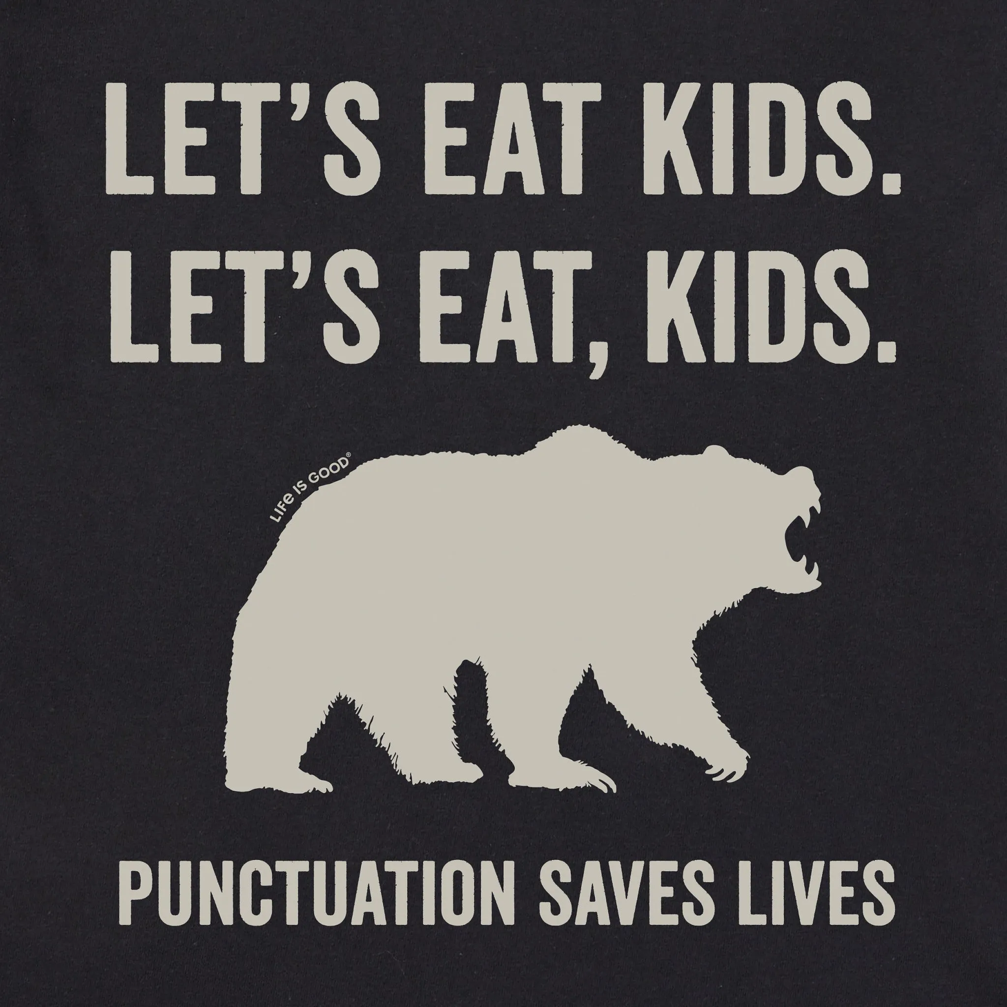 Men's Let's Eat, Kids Short Sleeve Crusher Tee Life is Good