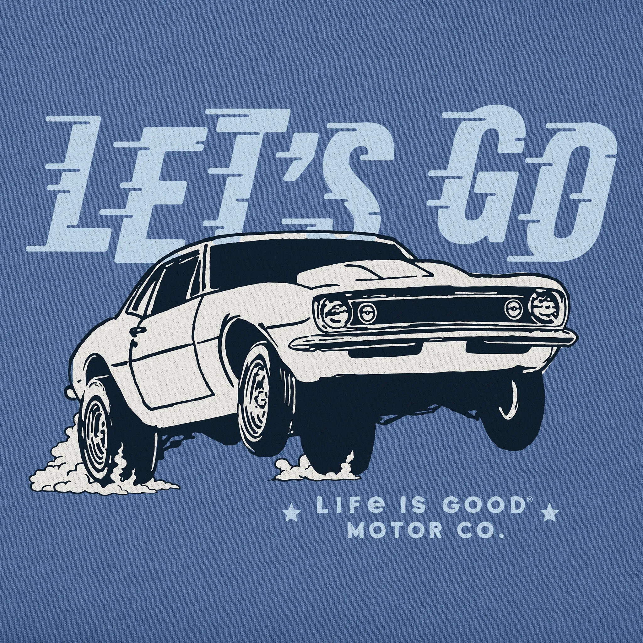 Men's Let's Go Drag Race Car Short Sleeve Crusher Tee Life is Good