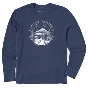Men's Life is Good Among the Trees Cabin Long Sleeve Crusher Tee Life is Good