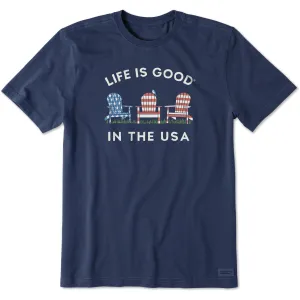 Men's Life is Good in the USA Adirondacks Short Sleeve Tee Life is Good