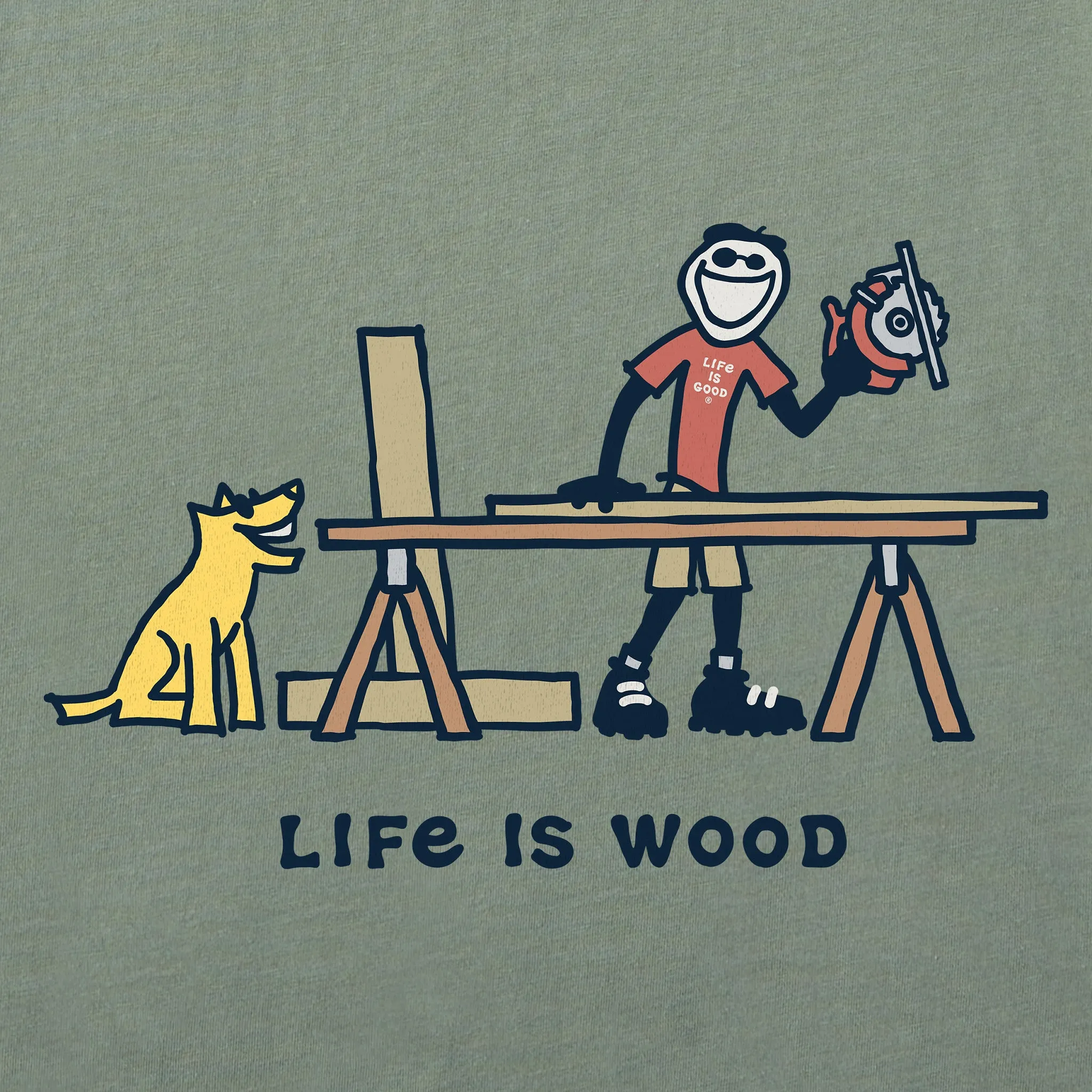 Men's Life is Wood Jake Short Sleeve Crusher Tee Life is Good