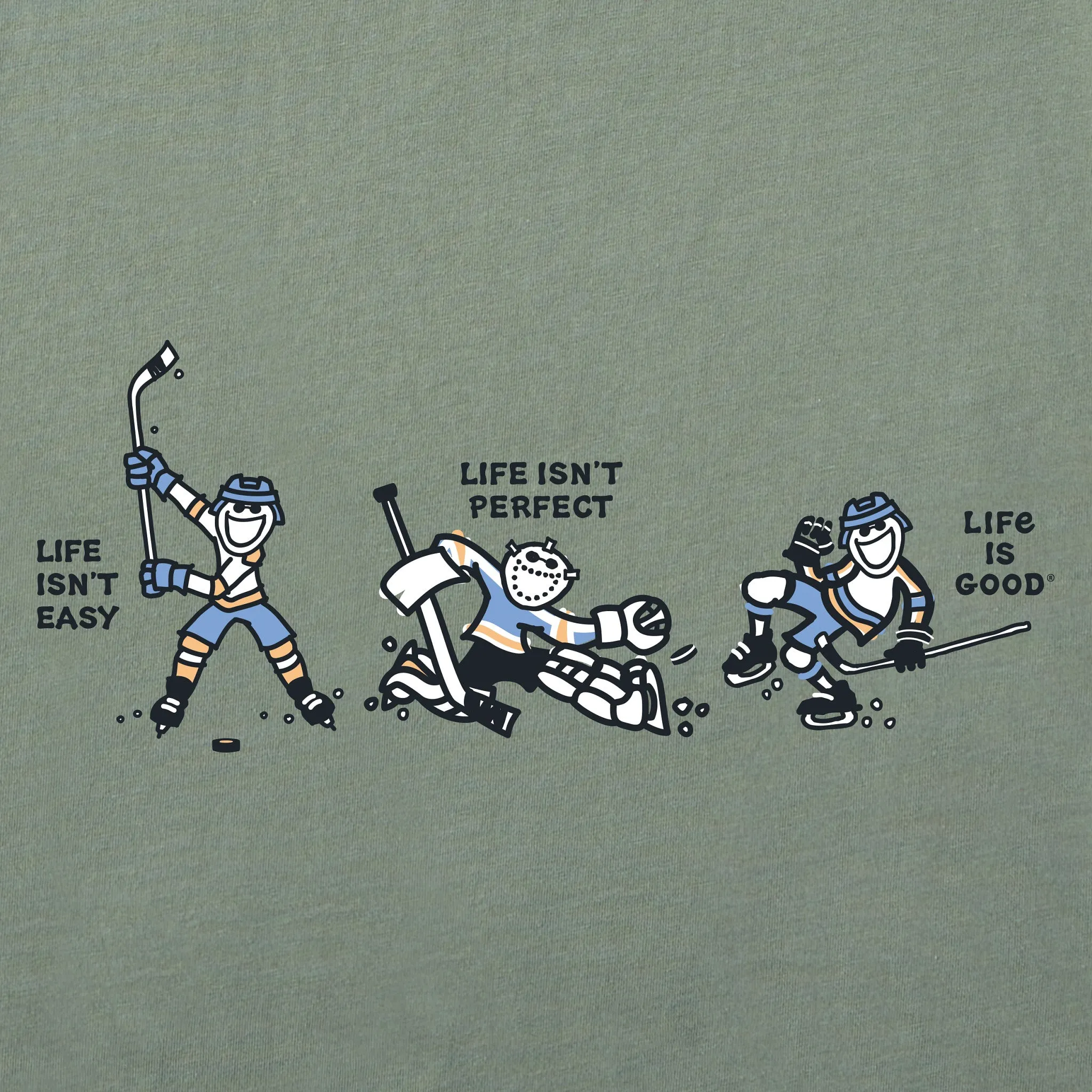 Men's Life Isn't Easy Hockey Long Sleeve Crusher Tee Life is Good