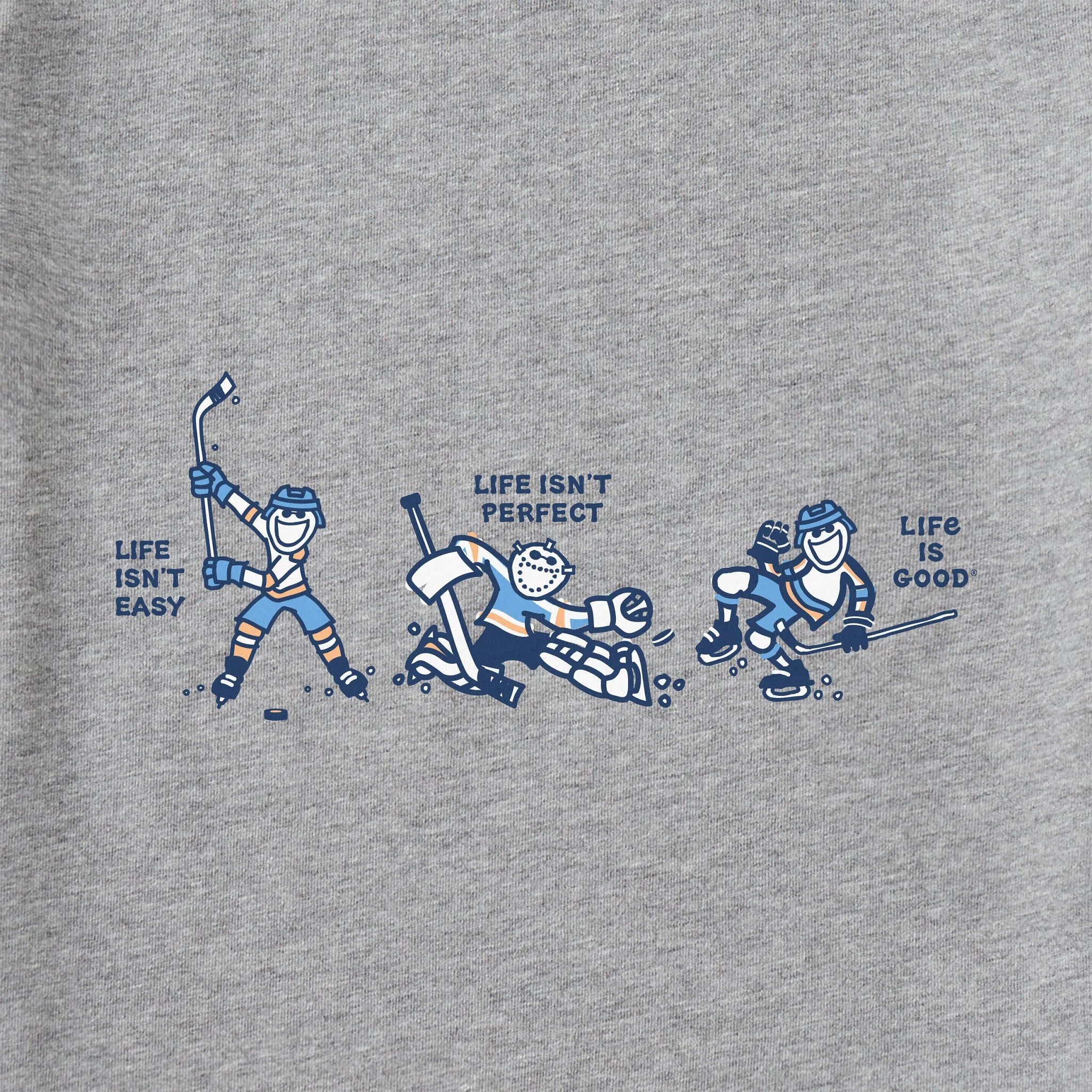 Men's Life Isn't Easy Hockey Long Sleeve Crusher Tee Life is Good