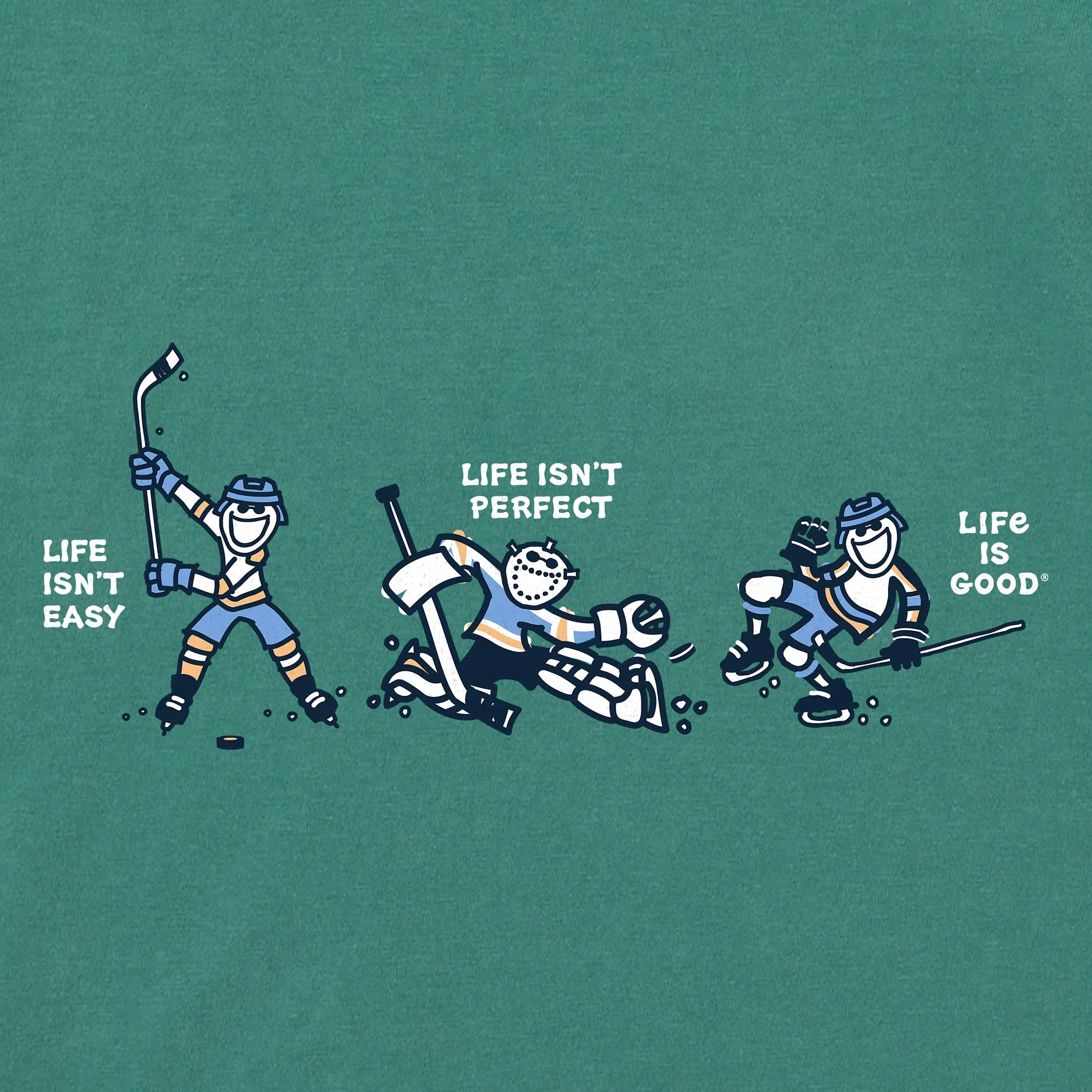 Men's Life Isn't Easy Hockey Long Sleeve Crusher Tee Life is Good