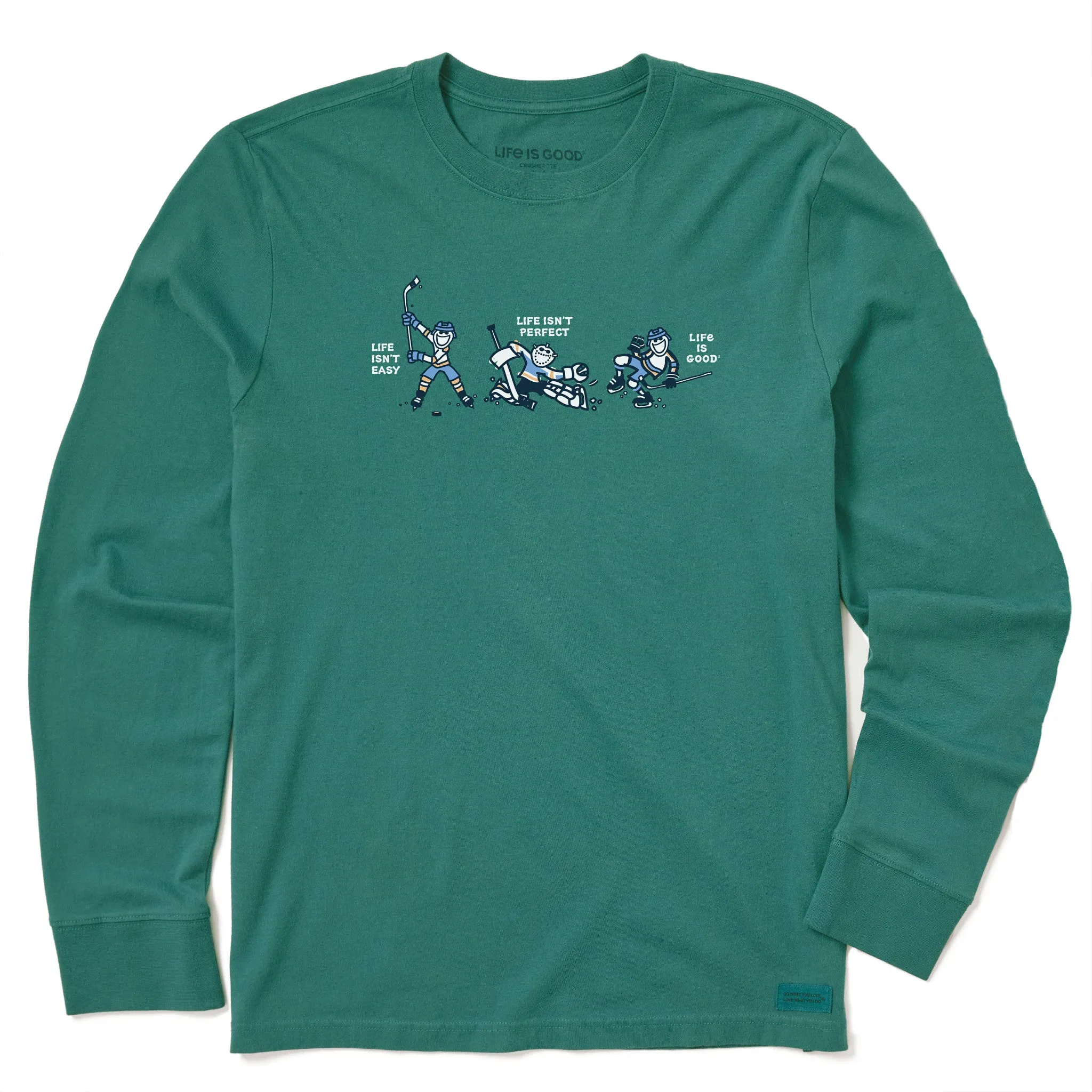 Men's Life Isn't Easy Hockey Long Sleeve Crusher Tee Life is Good