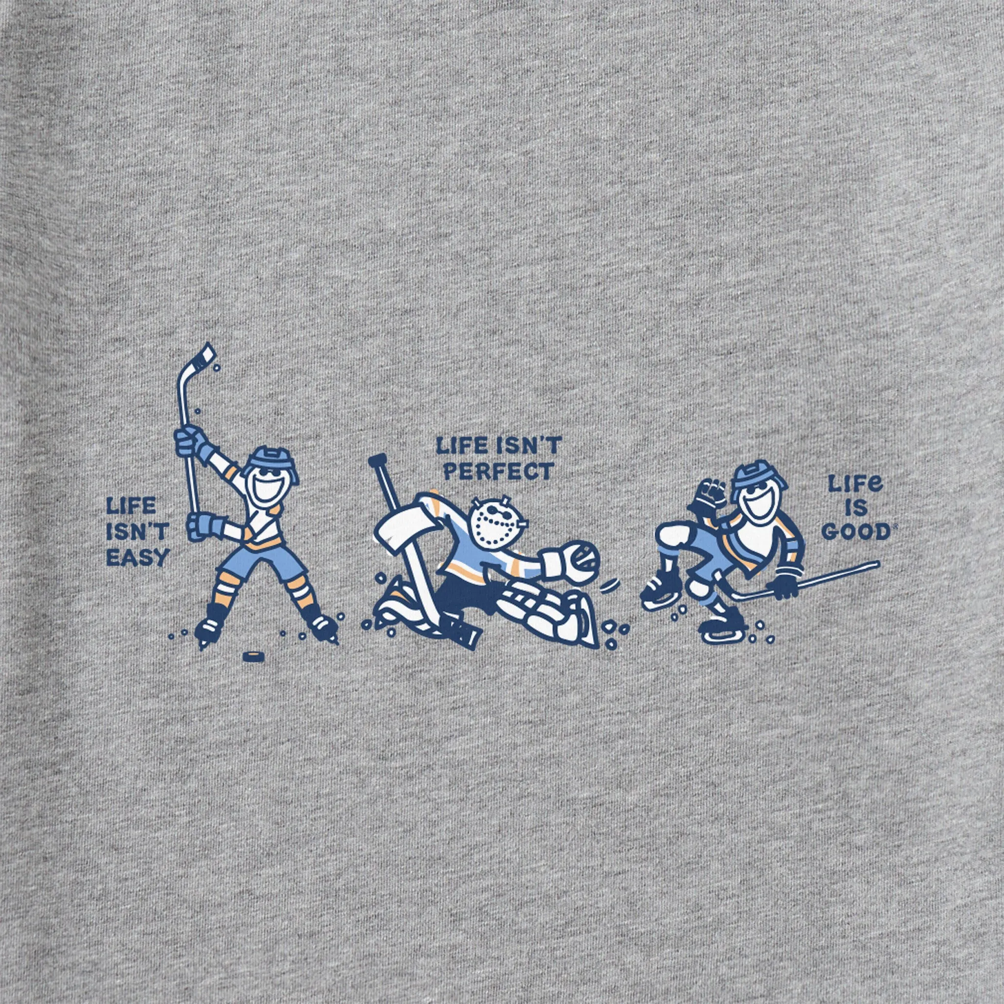 Men's Life Isn't Easy Hockey Short Sleeve Crusher Tee Life is Good
