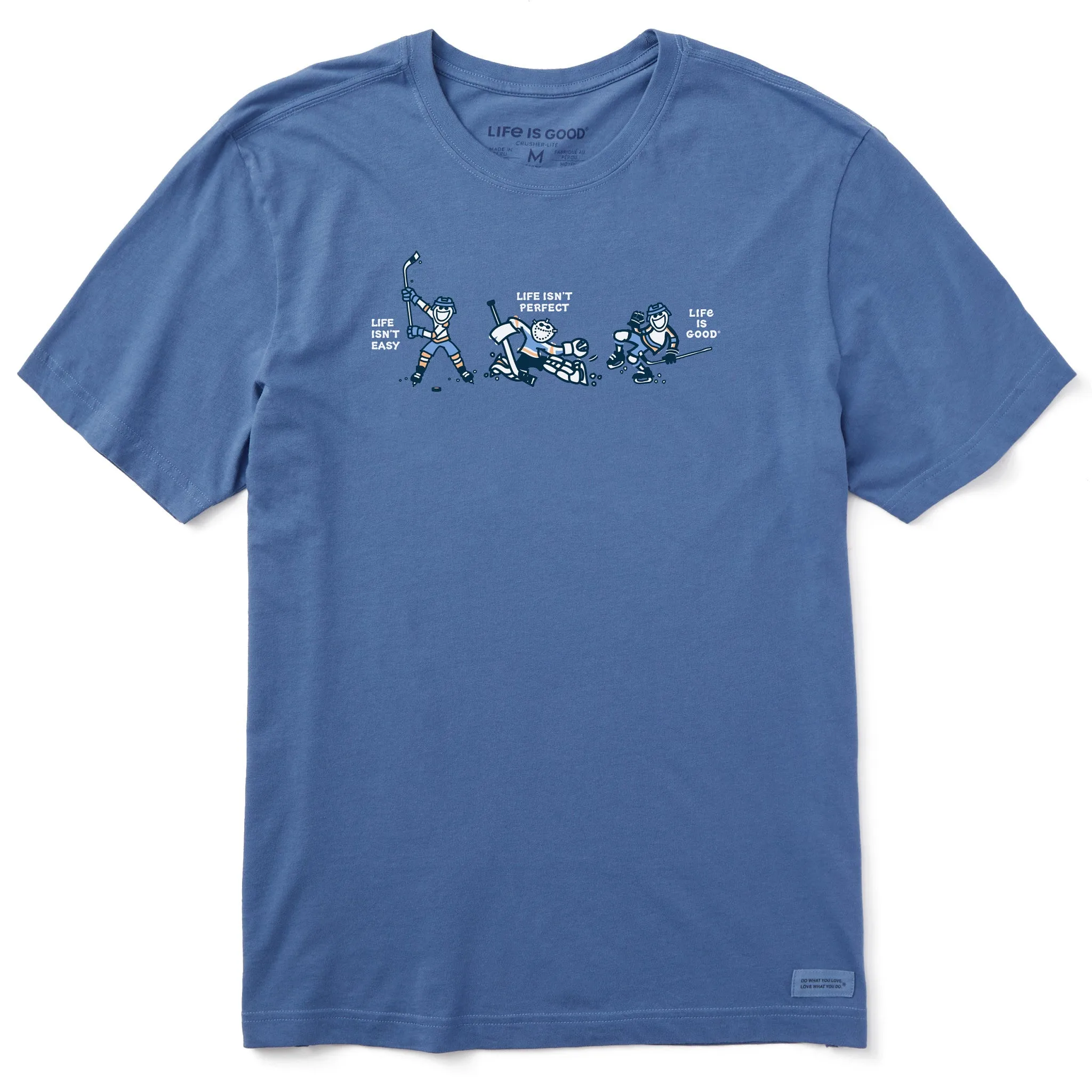 Men's Life Isn't Easy Hockey Short Sleeve Crusher Tee Life is Good