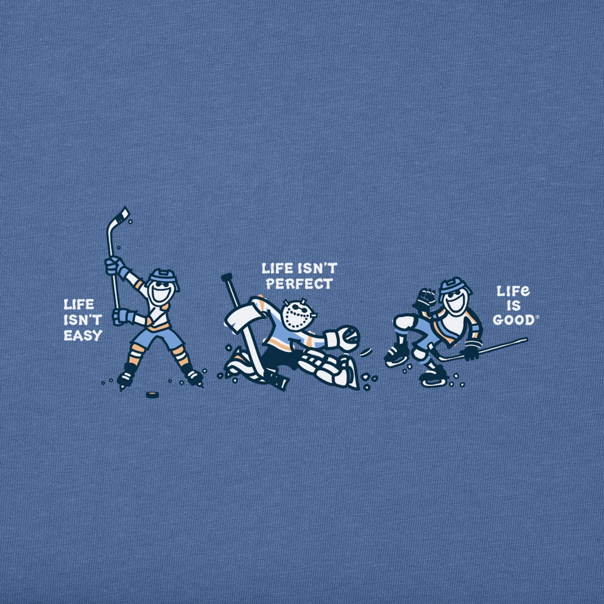 Men's Life Isn't Easy Hockey Short Sleeve Crusher Tee Life is Good