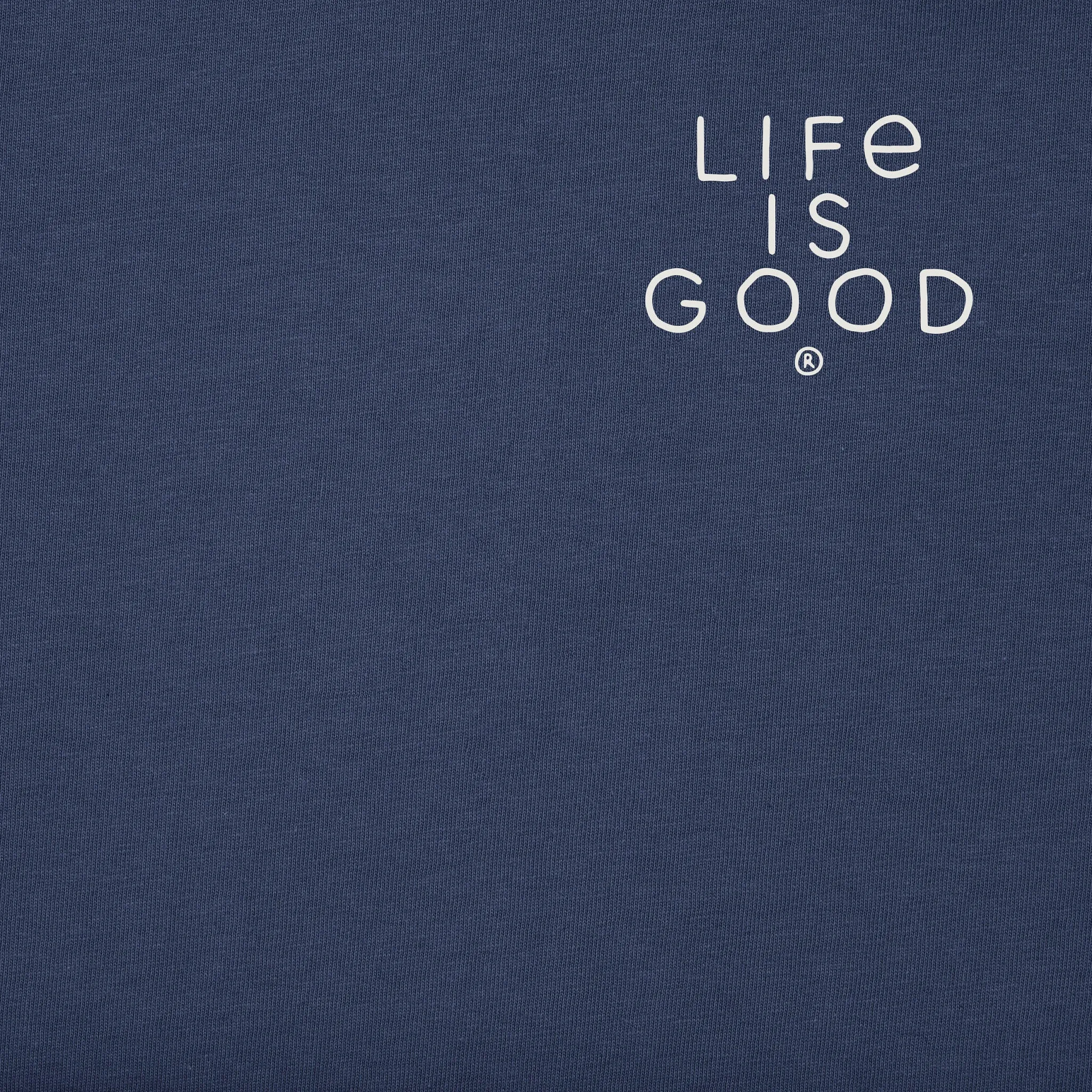 Men's Linear Fishing Boat Short Sleeve Tee Life is Good