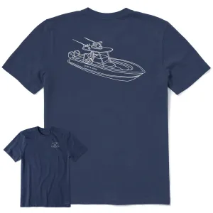 Men's Linear Fishing Boat Short Sleeve Tee Life is Good